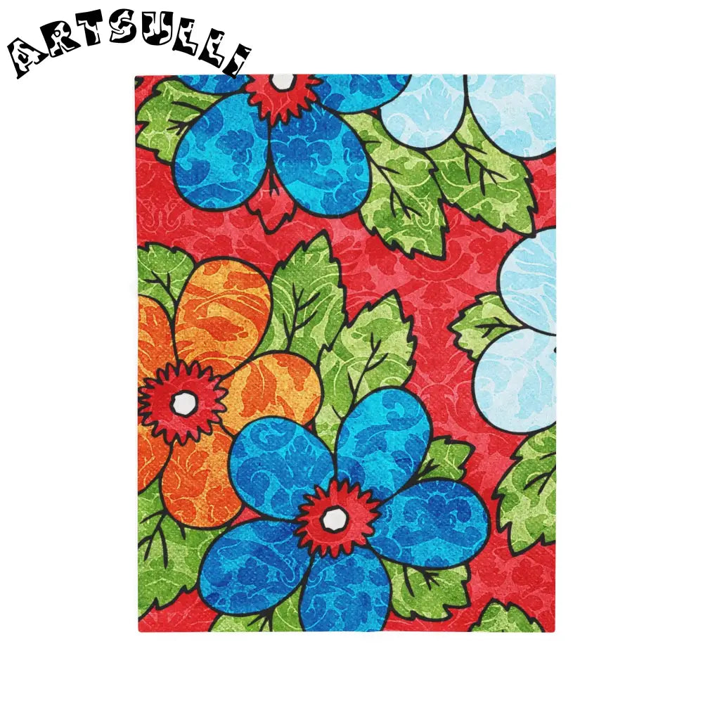 Vibrant Floral Plush Velveteen Blanket, Artsulli - Art is Long, Life is Short, All Over Prints, Size, 30" × 40", , , , , 15362044746403693097