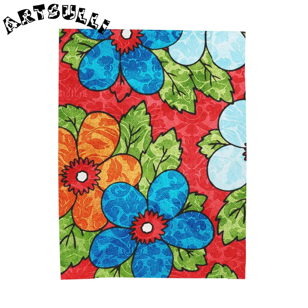 Vibrant Floral Plush Velveteen Blanket, Artsulli - Art is Long, Life is Short, All Over Prints, Size, 60" × 80", , , , , 32101415498258510150