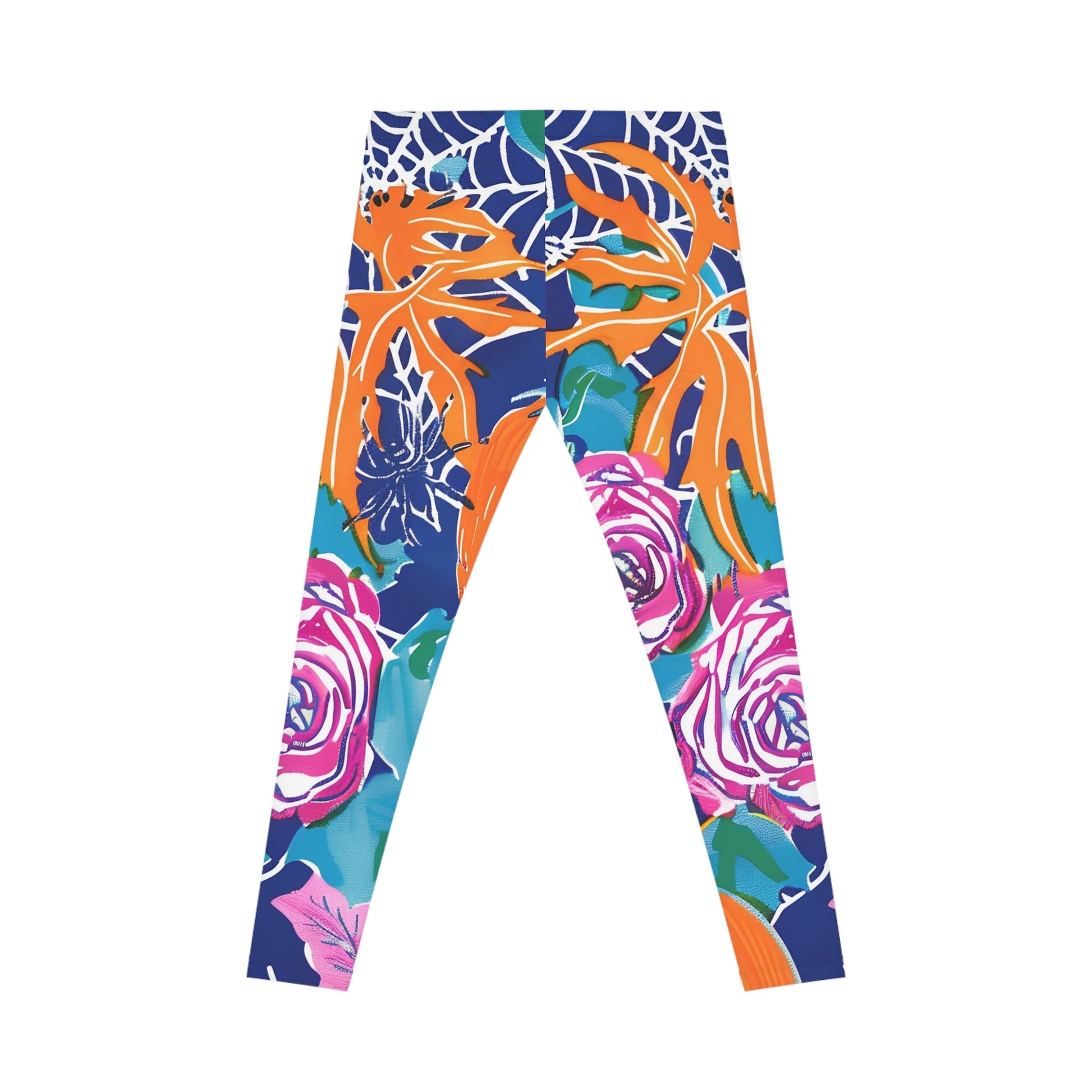 Vibrant Floral Print Casual Leggings, Artsulli - Art is Long, Life is Short, All Over Prints, , , , , , , 