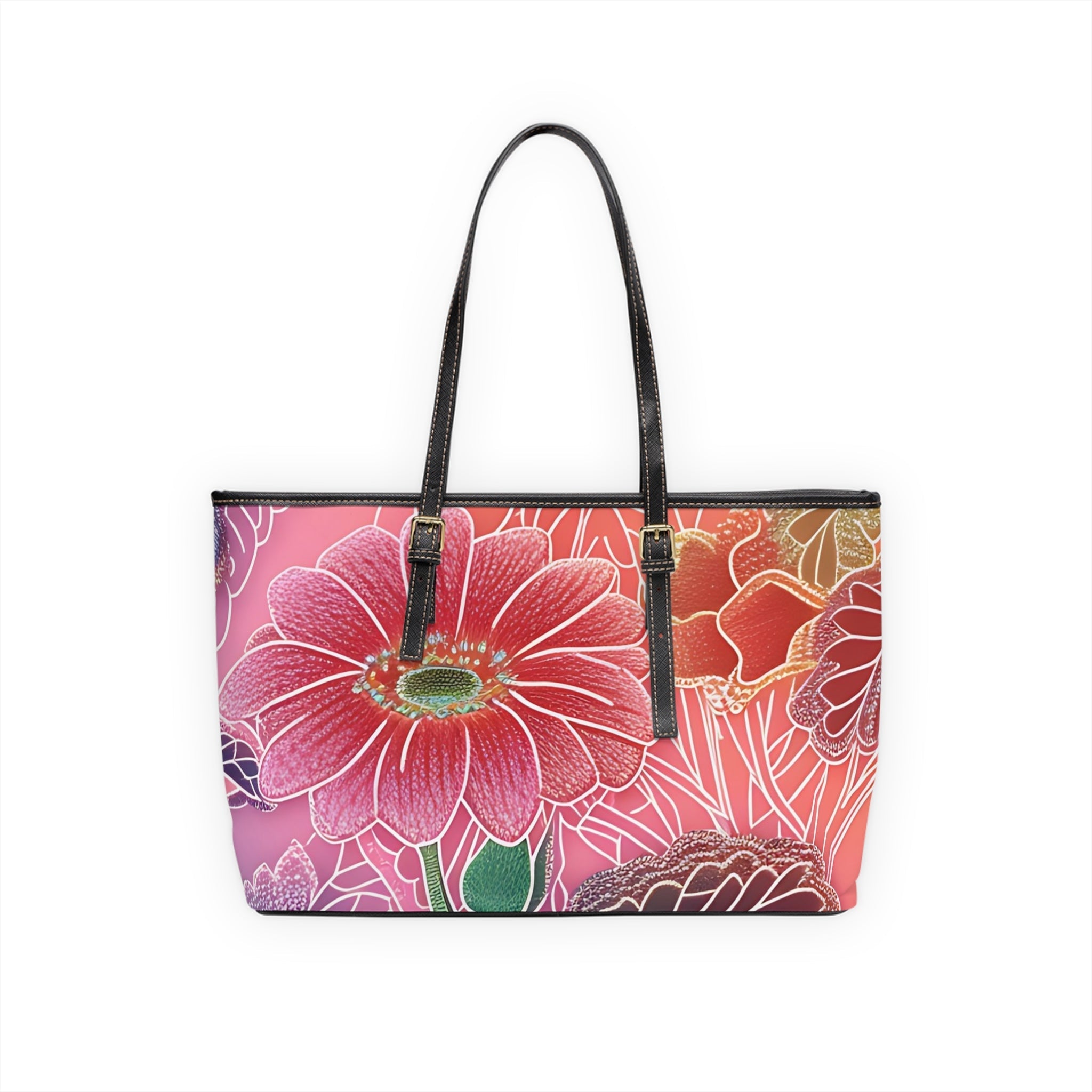 Printify Vibrant Floral PU Leather Shoulder Bag 2025