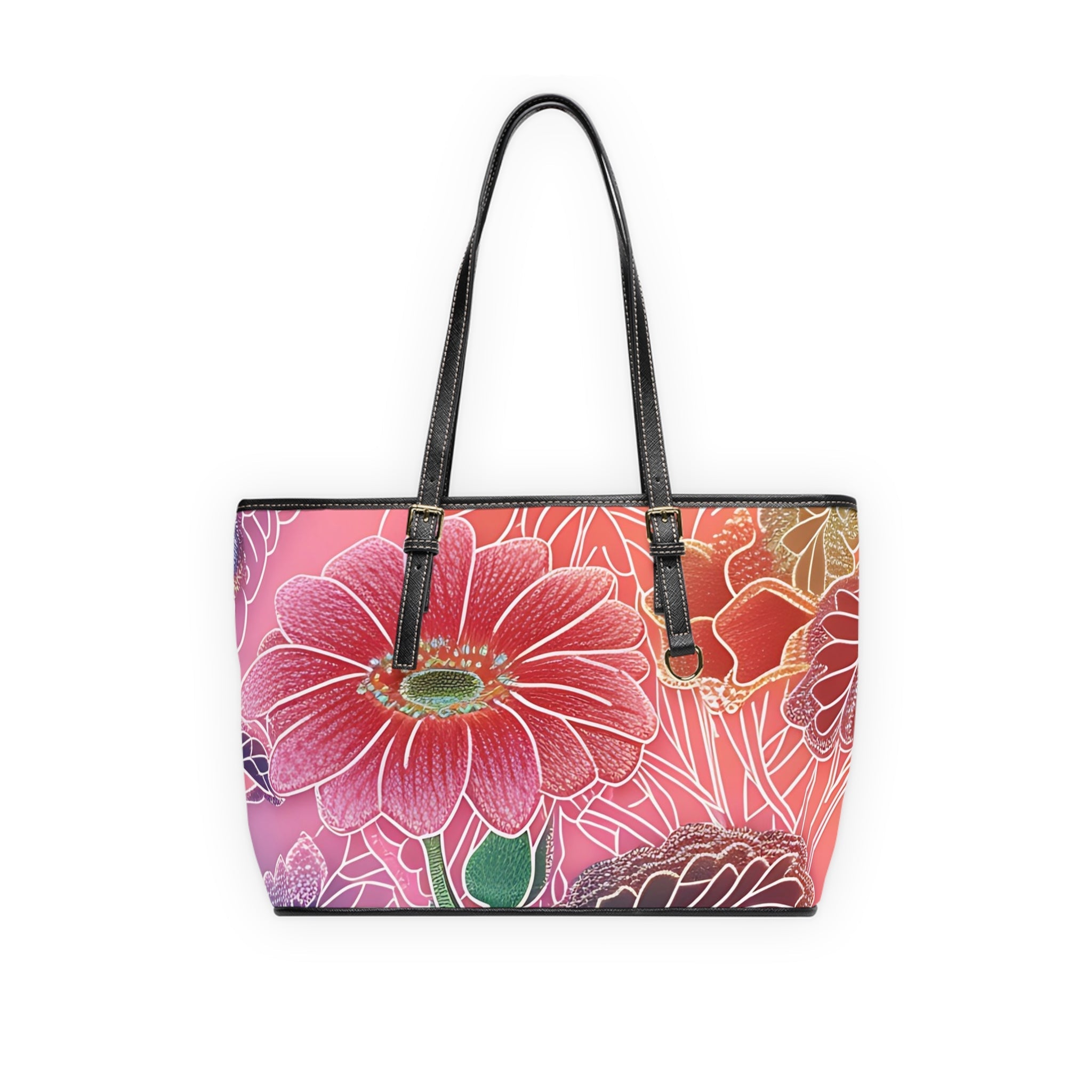 Printify Vibrant Floral PU Leather Shoulder Bag 2025