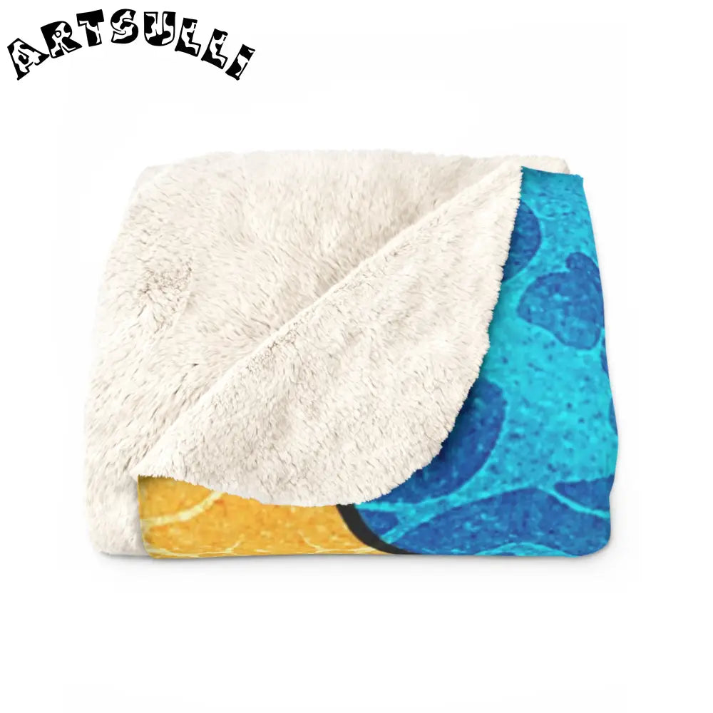 Vibrant Floral Sherpa Fleece Blanket, Artsulli - Art is Long, Life is Short, Home Decor, , , , , , , 