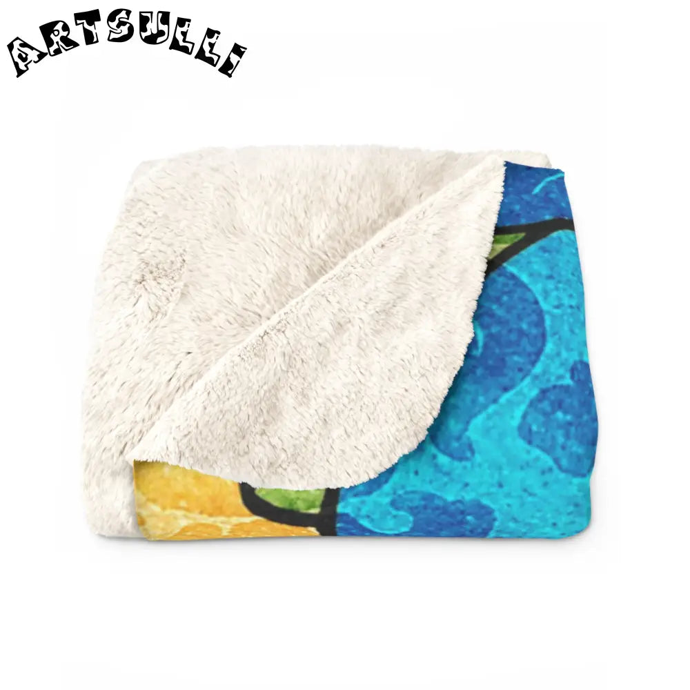 Vibrant Floral Sherpa Fleece Blanket, Artsulli - Art is Long, Life is Short, Home Decor, , , , , , , 