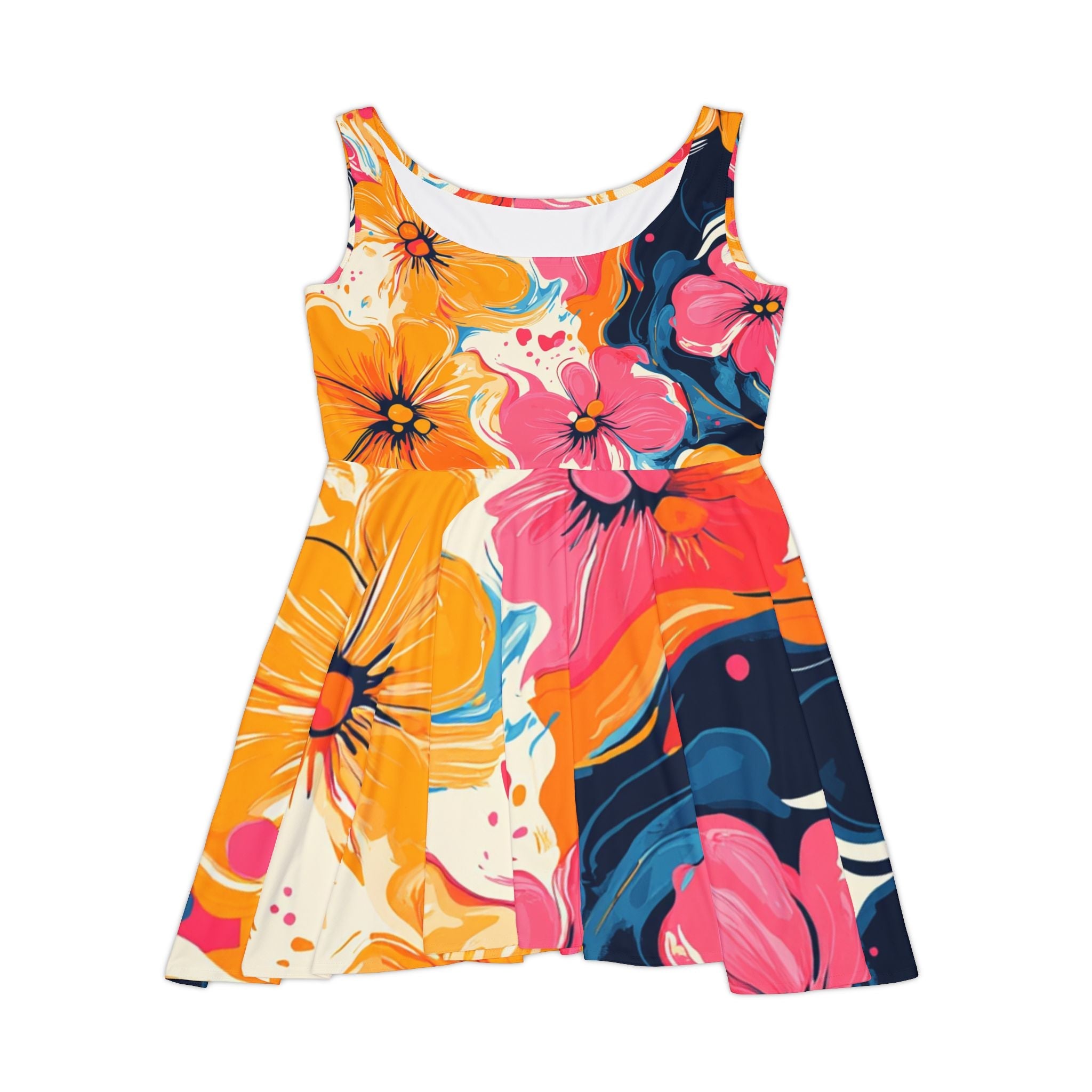 Printify Vibrant Floral Skater Dress 2025