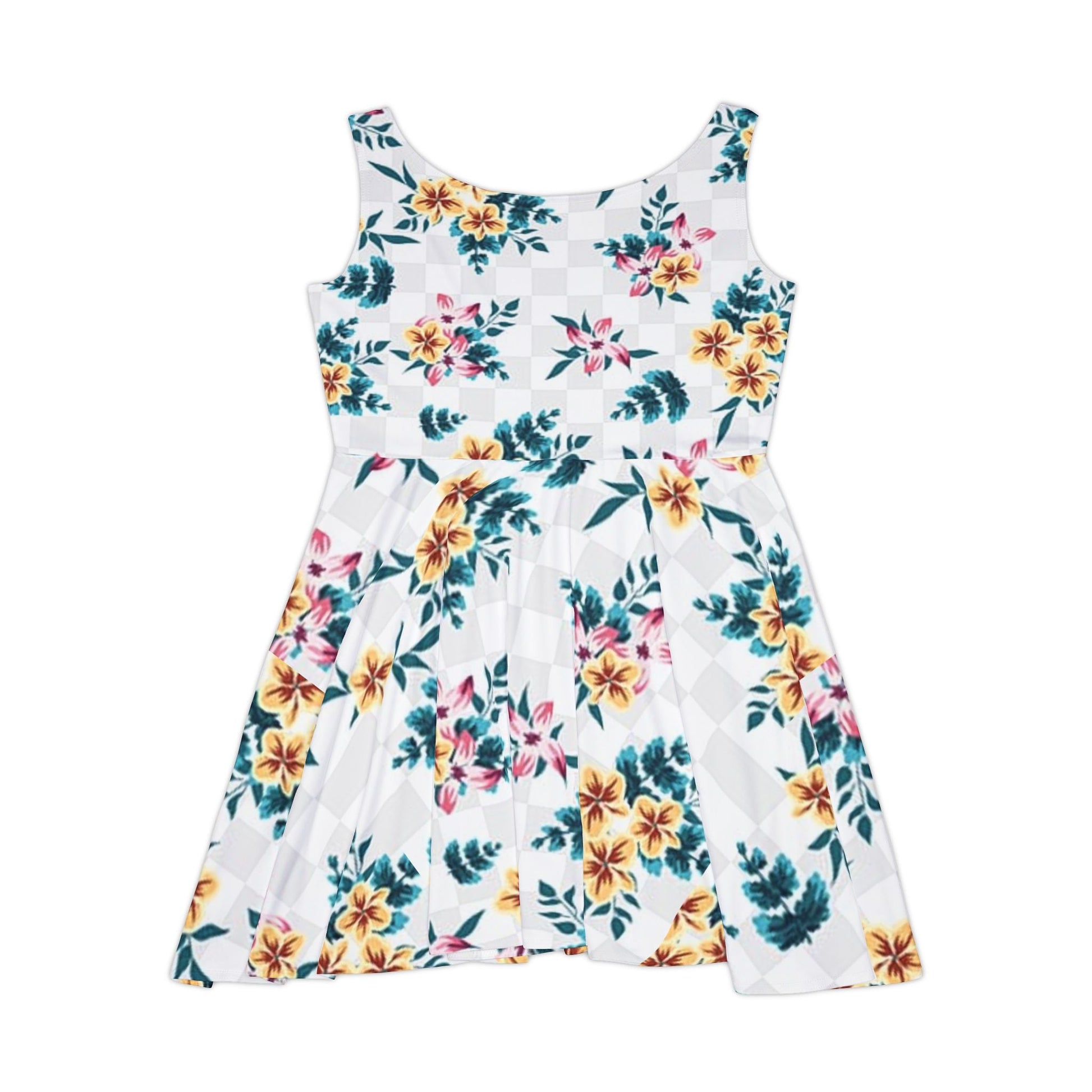 Vibrant Floral Skater Dress, Artsulli - Art is Long, Life is Short, All Over Prints, , , , , , , 