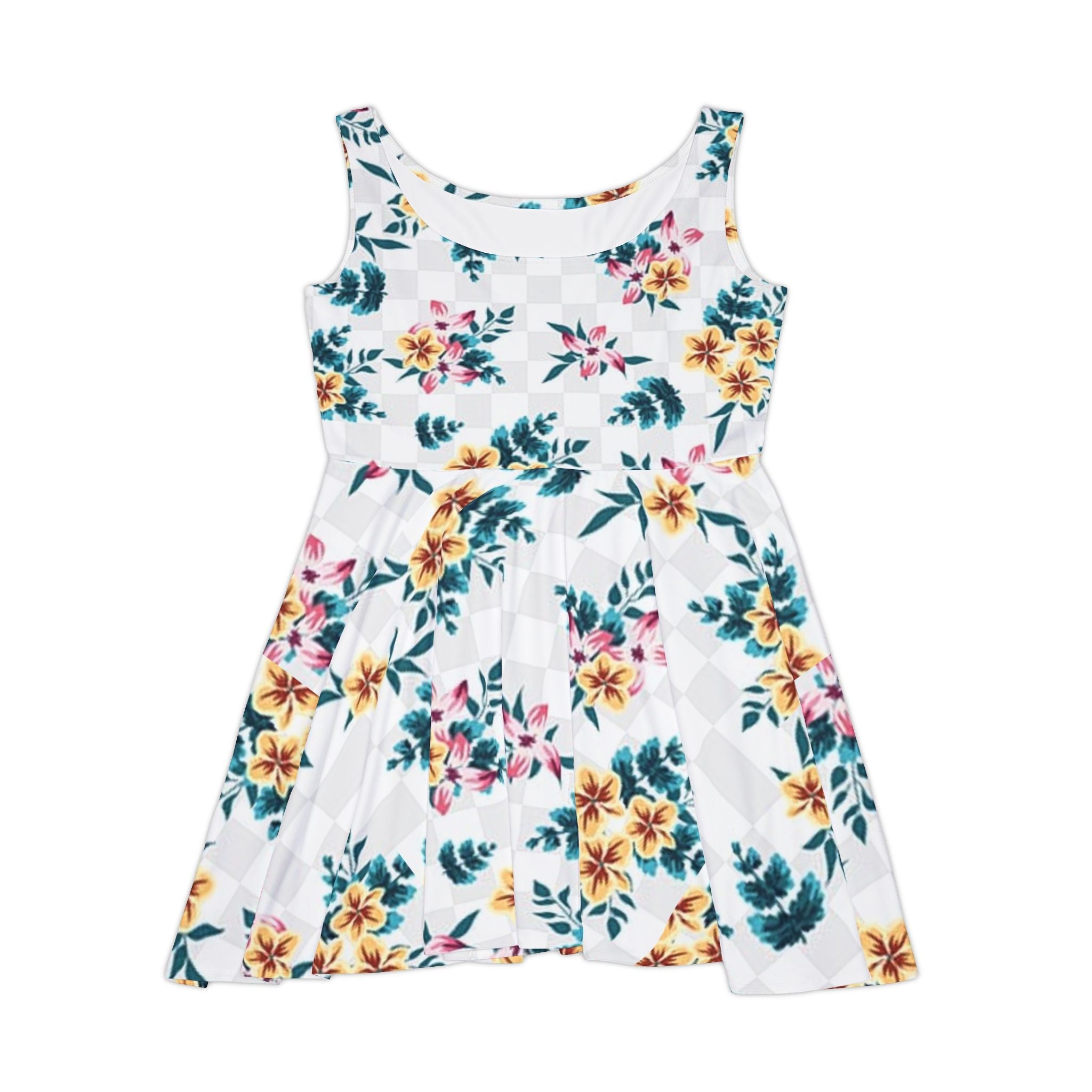 Vibrant Floral Skater Dress, Artsulli - Art is Long, Life is Short, All Over Prints, Size, XS, , , , , 33016327069098160798