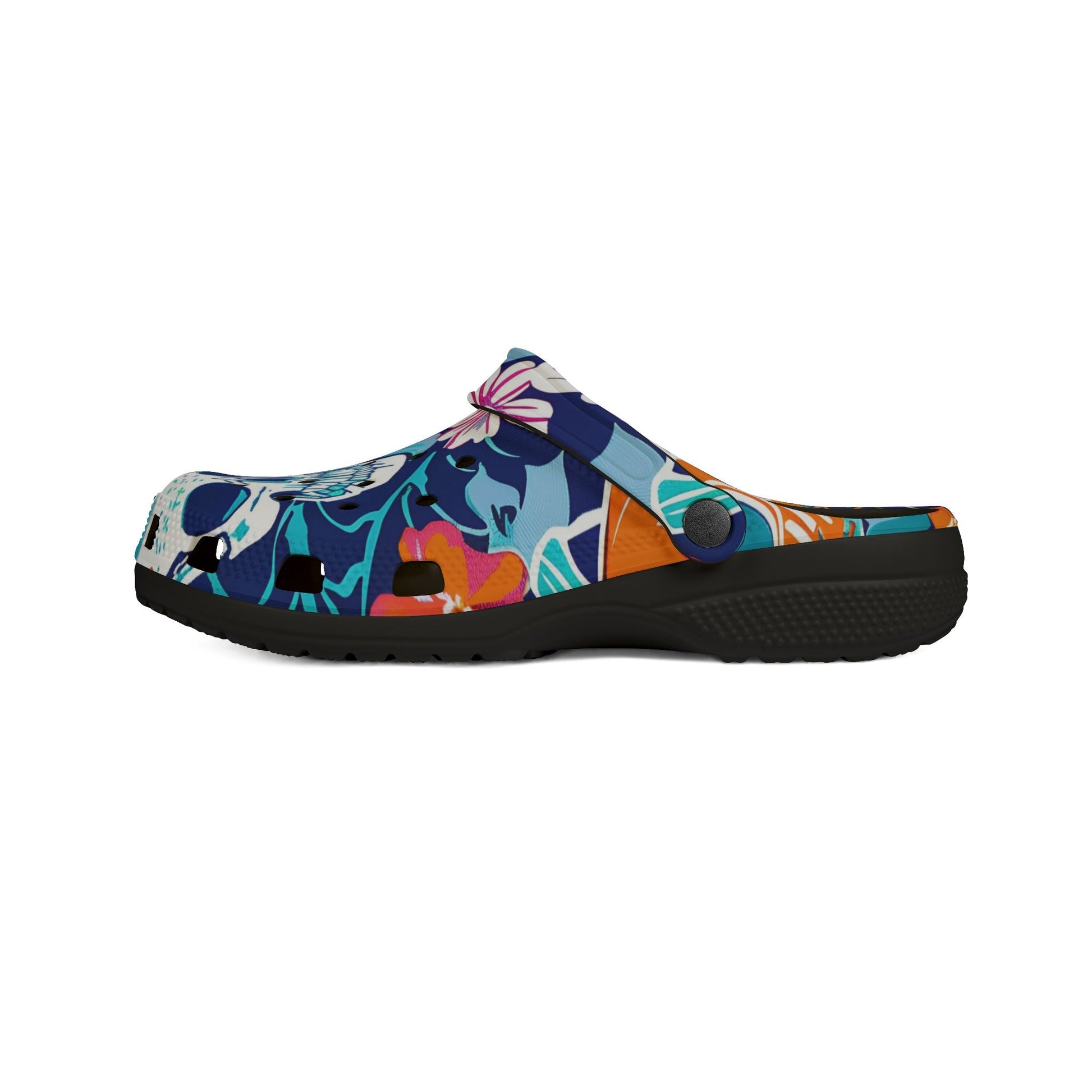 Vibrant Floral Skull EVA Foam Clogs, Artsulli - Art is Long, Life is Short, Shoes, , , , , , , 