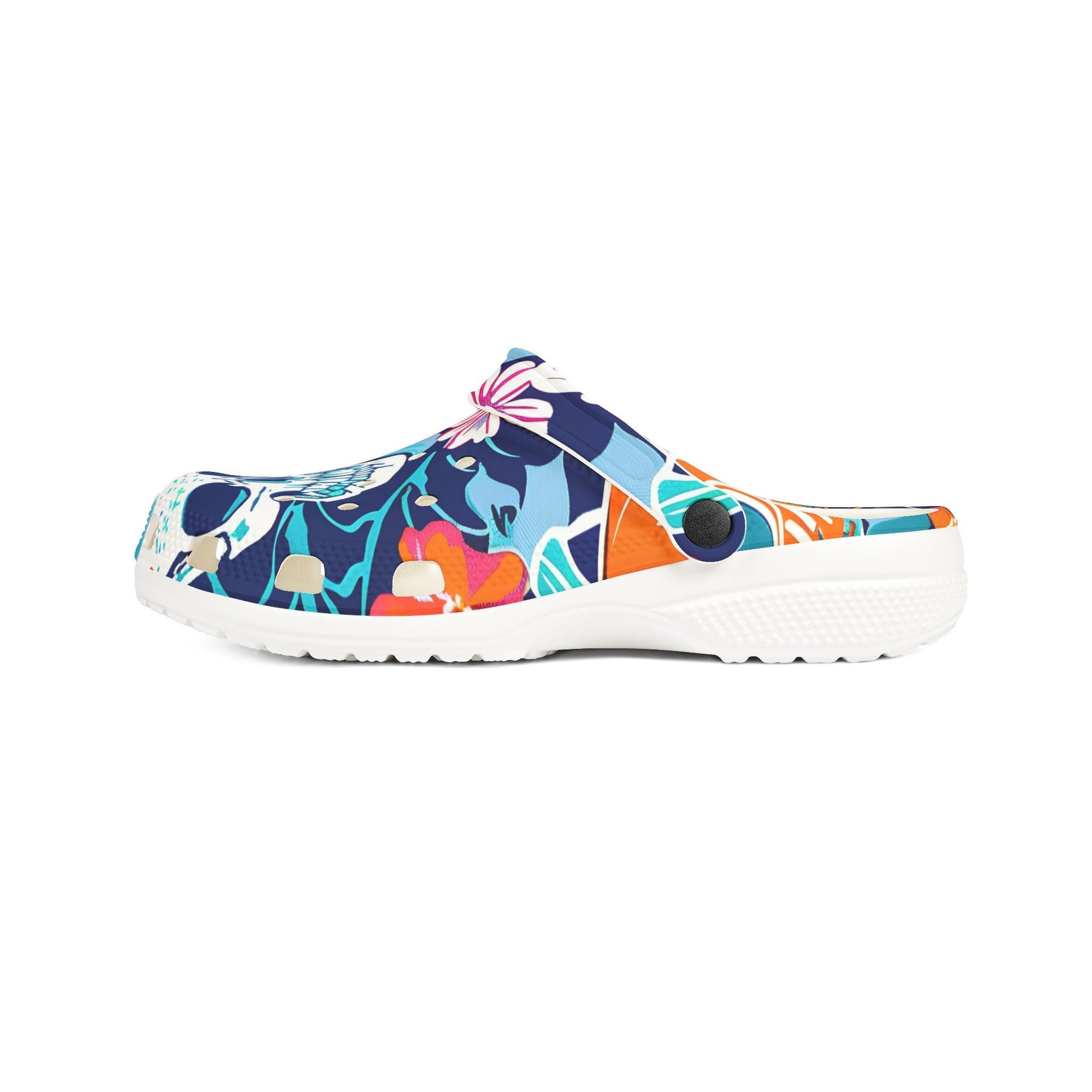 Vibrant Floral Skull EVA Foam Clogs, Artsulli - Art is Long, Life is Short, Shoes, , , , , , , 