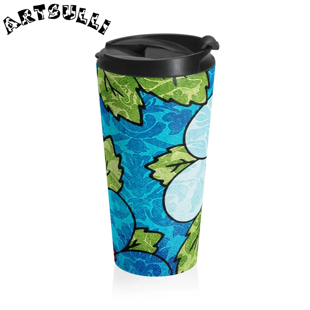 Vibrant Floral Stainless Steel Mug, Artsulli - Art is Long, Life is Short, Mug, , , , , , , 