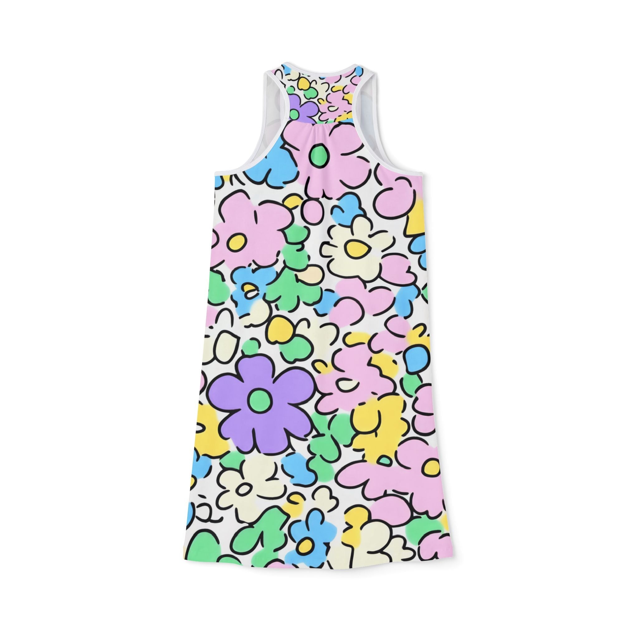 Vibrant Floral Tank Dress, Artsulli - Art is Long, Life is Short, Tank Top, , , , , , , 