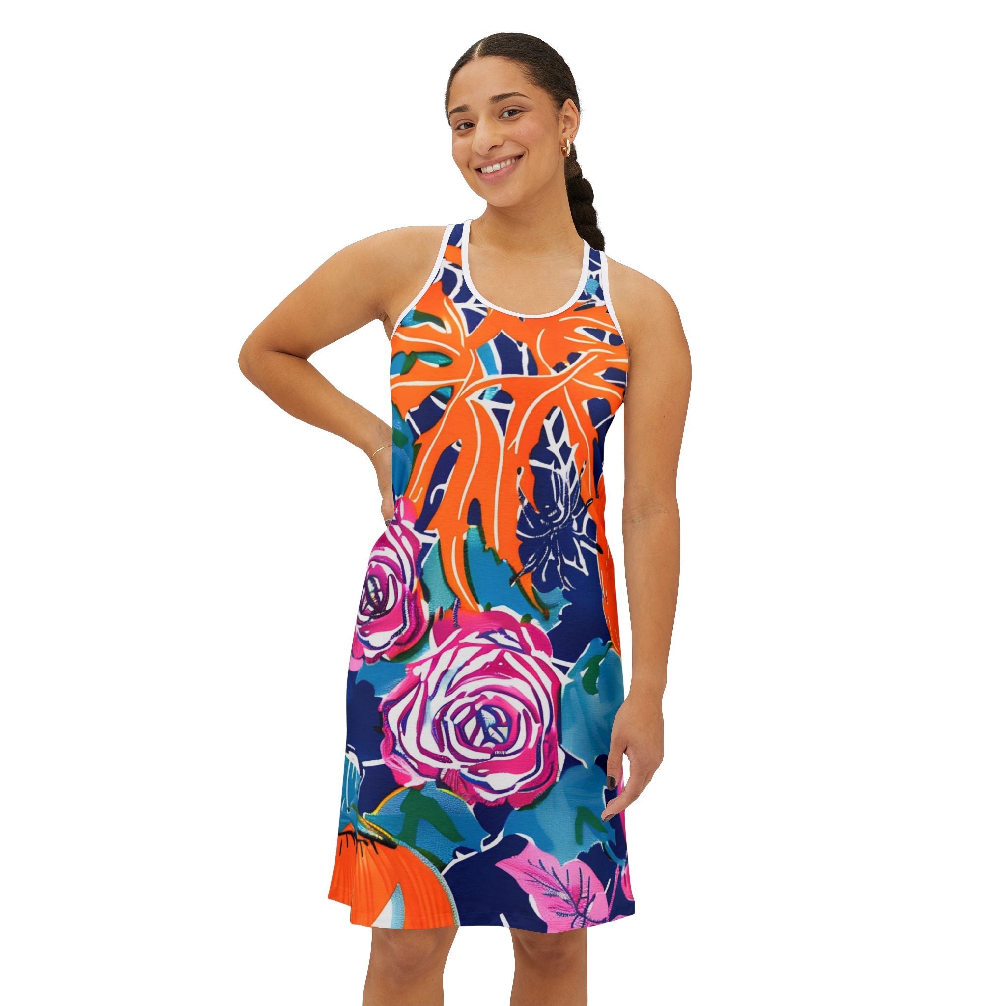 Vibrant Floral Tank Dress, Artsulli - Art is Long, Life is Short, Tank Top, , , , , , , 