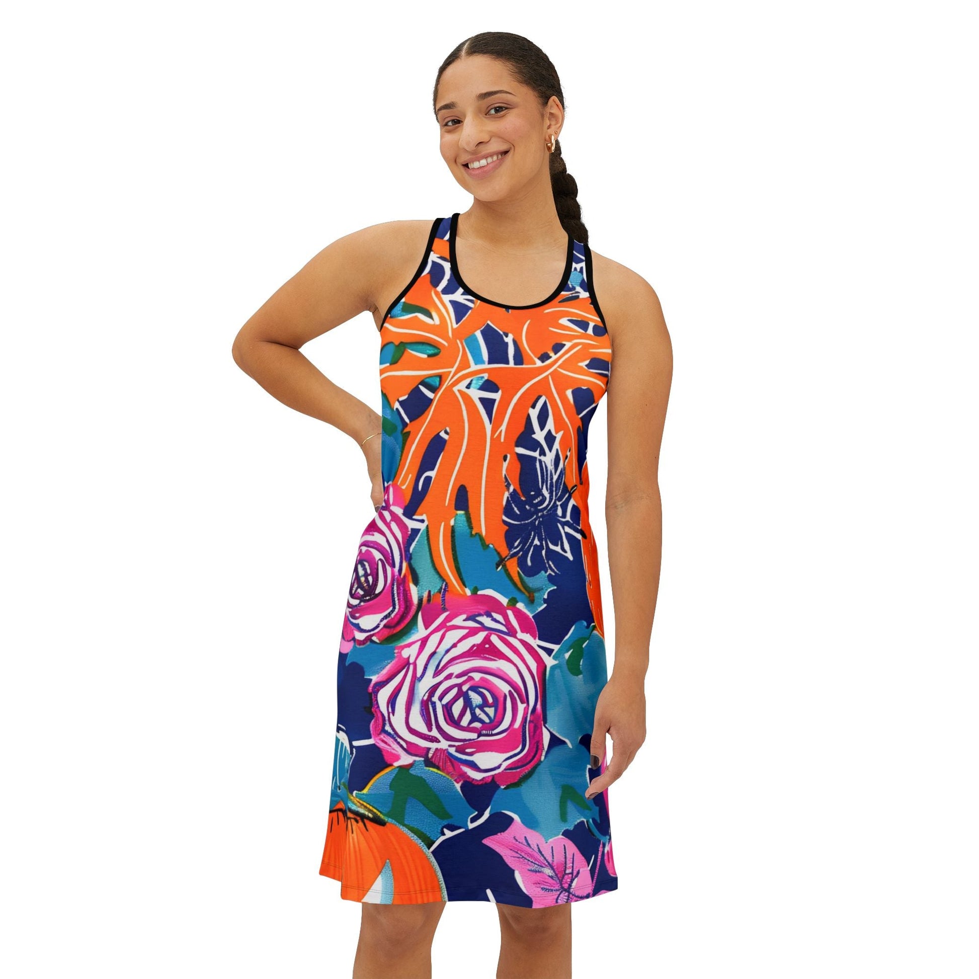 Vibrant Floral Tank Dress, Artsulli - Art is Long, Life is Short, Tank Top, , , , , , , 