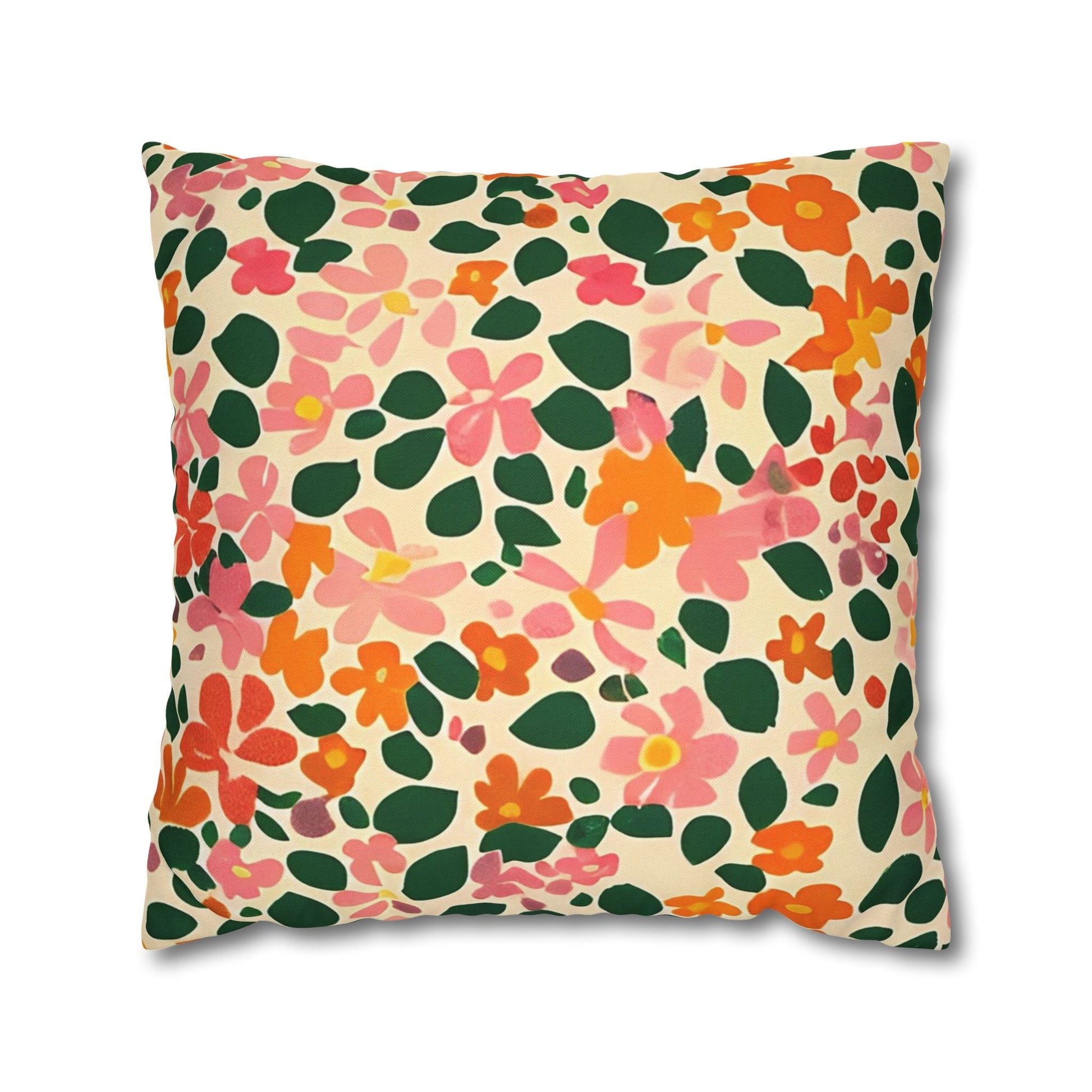 Vibrant Floral Throw Pillow, Artsulli - Art is Long, Life is Short, Home Decor, Size, 20" × 20", , , , , 15437466824322497906