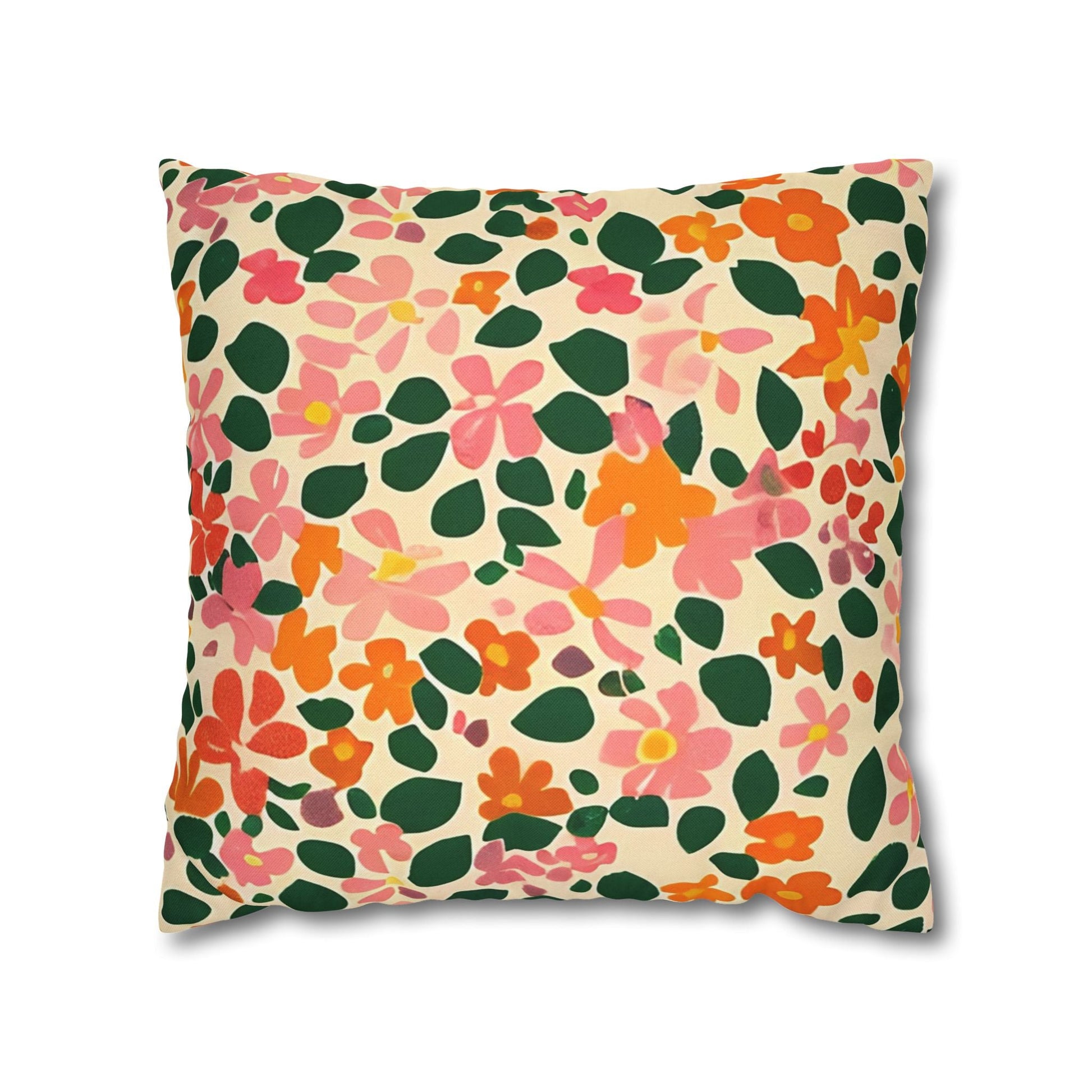 Vibrant Floral Throw Pillow, Artsulli - Art is Long, Life is Short, Home Decor, Size, 18" × 18", , , , , 28653993681711291979