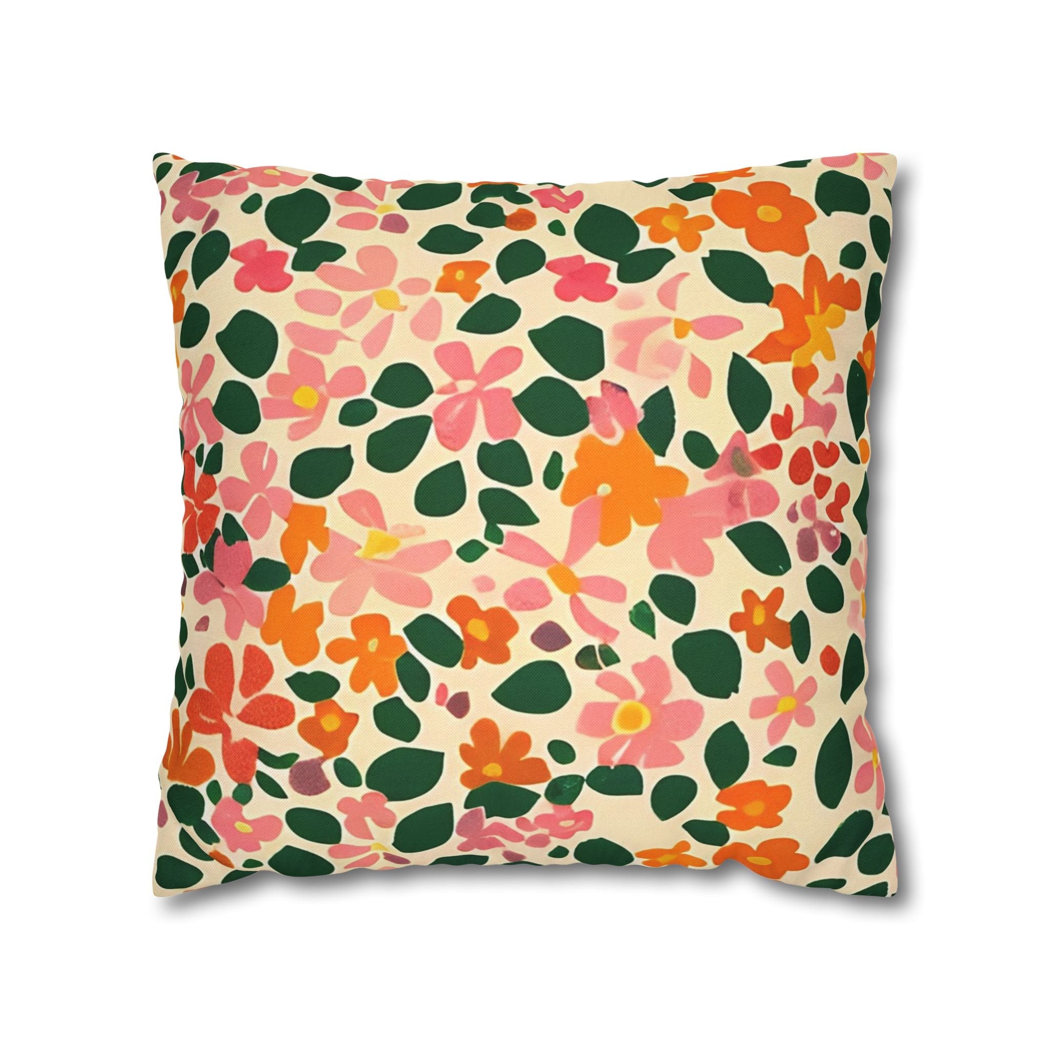 Vibrant Floral Throw Pillow, Artsulli - Art is Long, Life is Short, Home Decor, Size, 18" × 18", , , , , 28653993681711291979