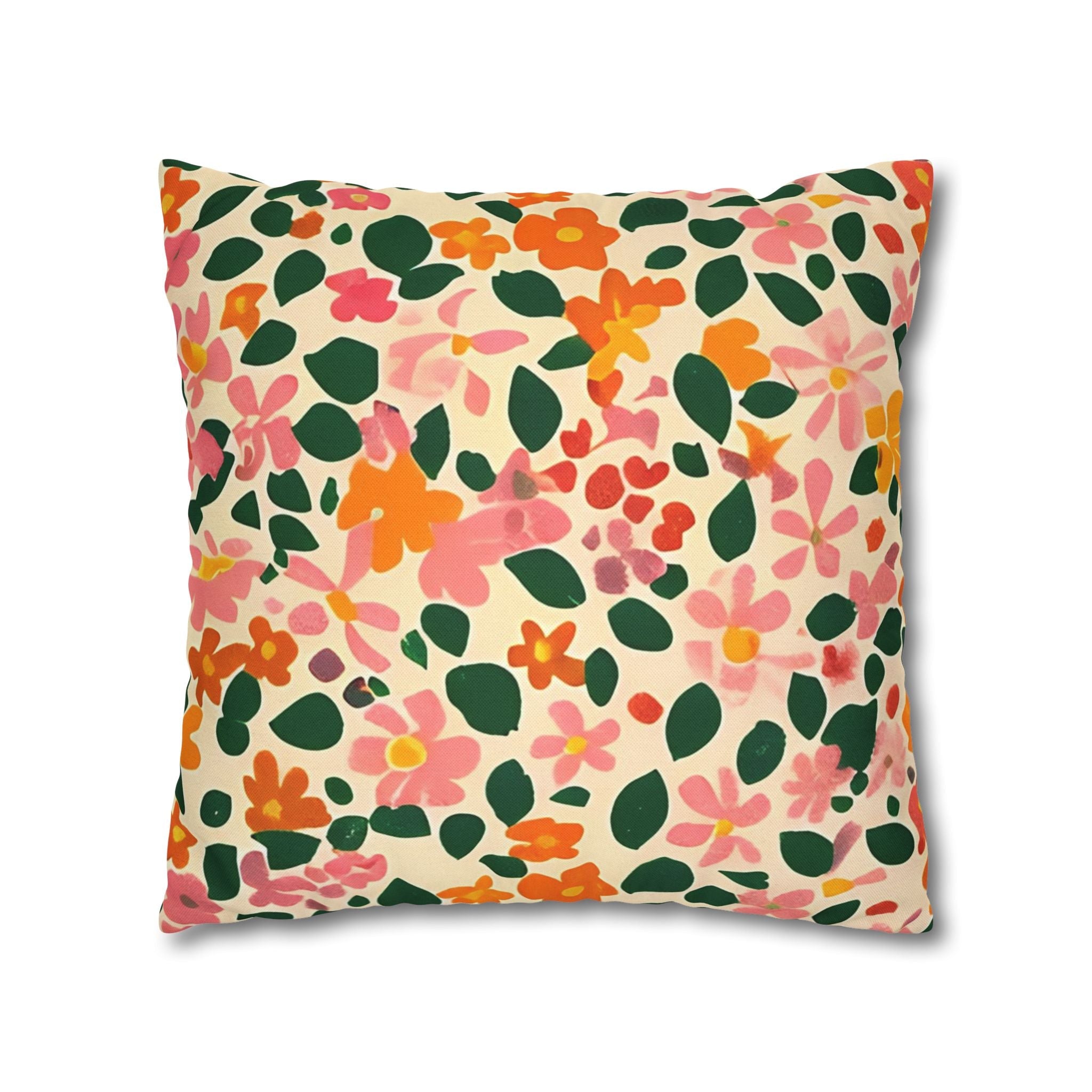 Vibrant Floral Throw Pillow, Artsulli - Art is Long, Life is Short, Home Decor, , , , , , , 