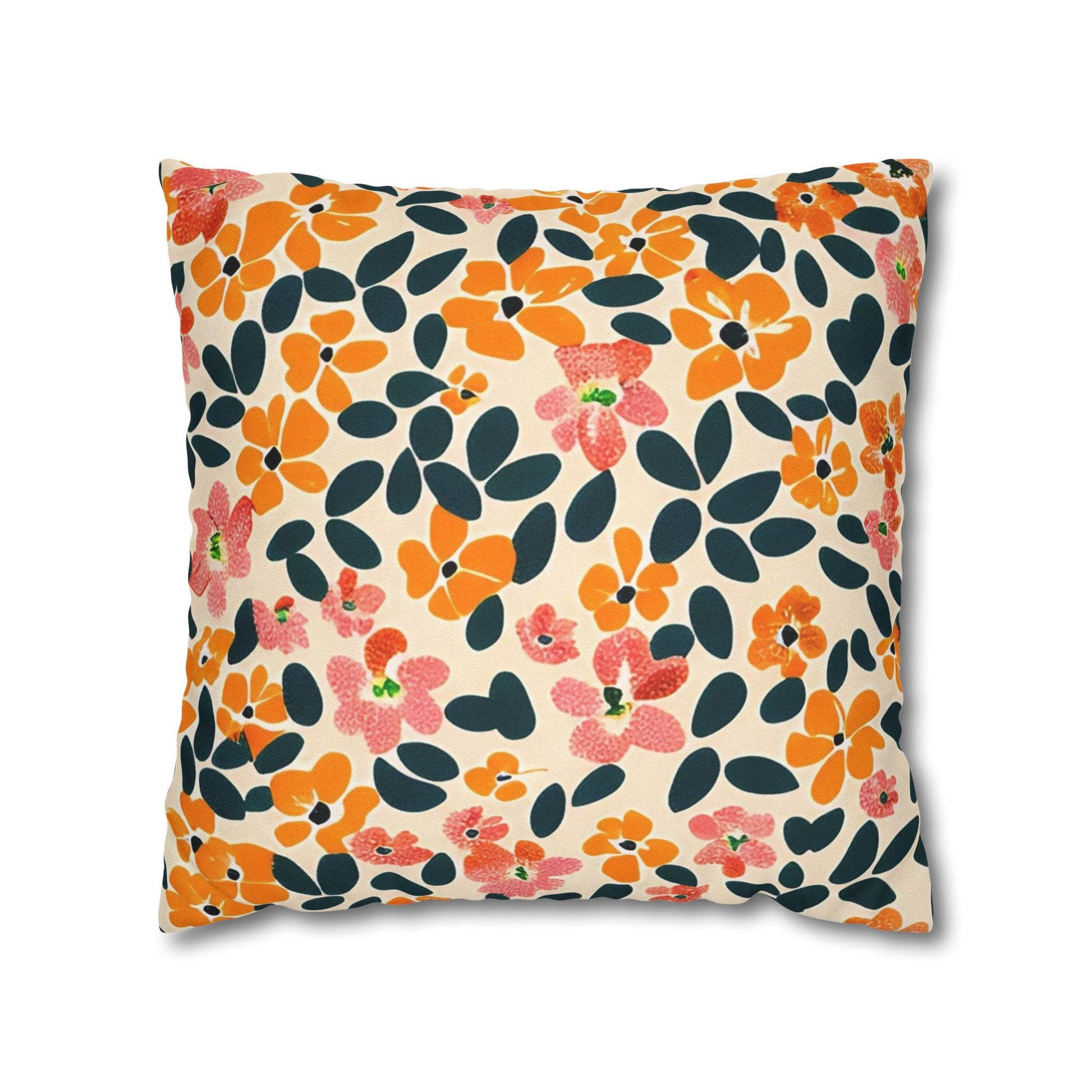 Vibrant Floral Throw Pillow, Artsulli - Art is Long, Life is Short, Home Decor, Size, 18" × 18", , , , , 23649280178315304566