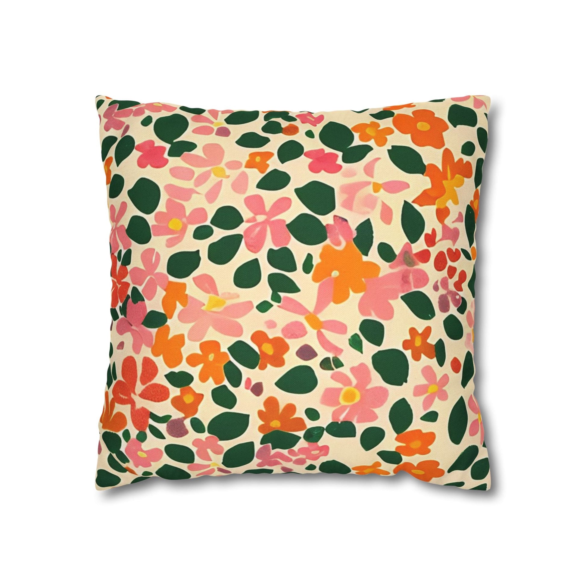 Vibrant Floral Throw Pillow, Artsulli - Art is Long, Life is Short, Home Decor, Size, 16" × 16", , , , , 82523558594222091637