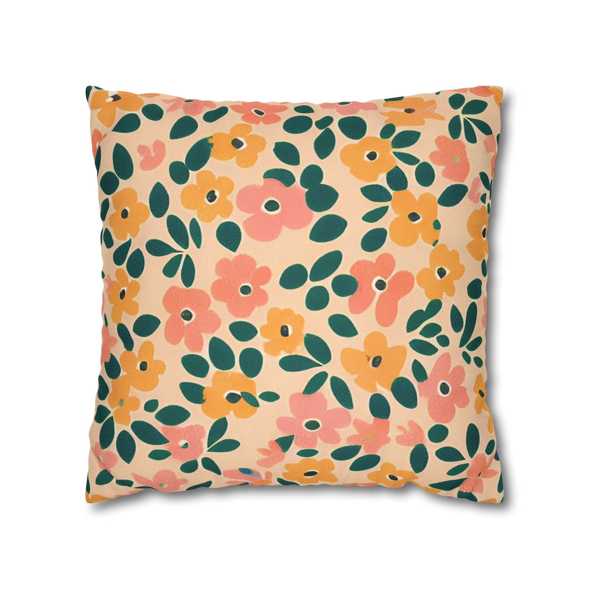 Vibrant Floral Throw Pillow, Artsulli - Art is Long, Life is Short, Home Decor, Size, 18" × 18", , , , , 19402663623961631861
