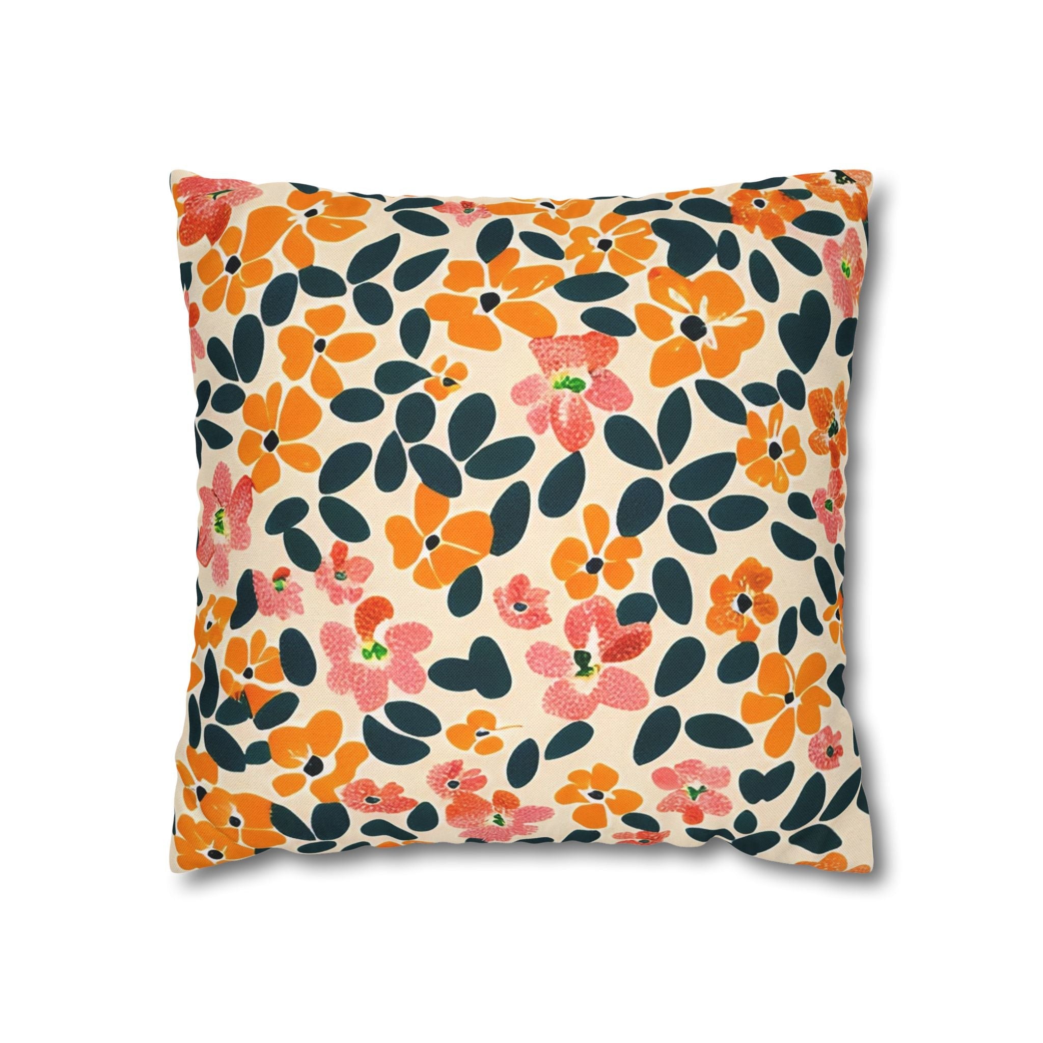 Vibrant Floral Throw Pillow, Artsulli - Art is Long, Life is Short, Home Decor, Size, 16" × 16", , , , , 22081735332306018161