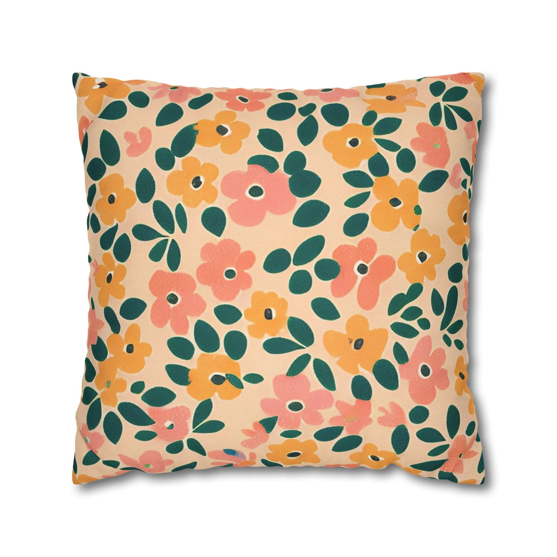 Vibrant Floral Throw Pillow, Artsulli - Art is Long, Life is Short, Home Decor, Size, 20" × 20", , , , , 43032961492313883225