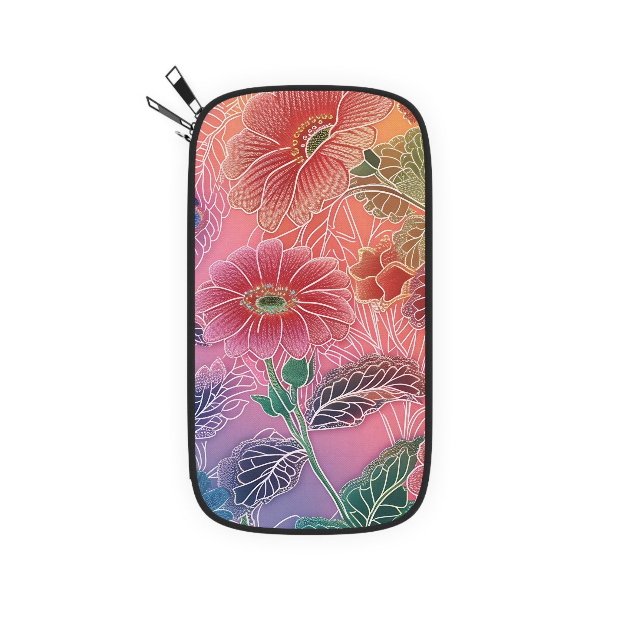 Vibrant Floral Travel Wallet, Artsulli - Art is Long, Life is Short, Bags, , , , , , , 