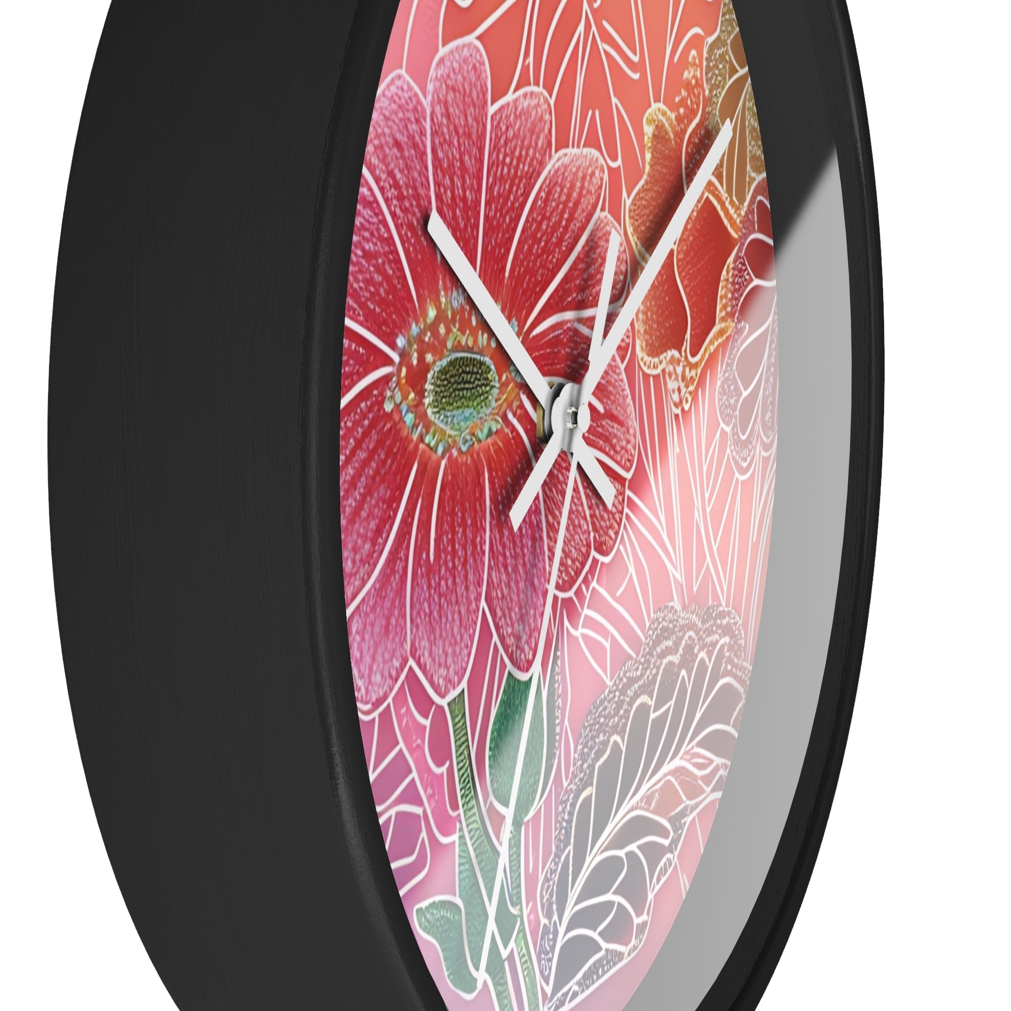 Vibrant Floral Wall Clock, Artsulli - Art is Long, Life is Short, Home Decor, , , , , , , 