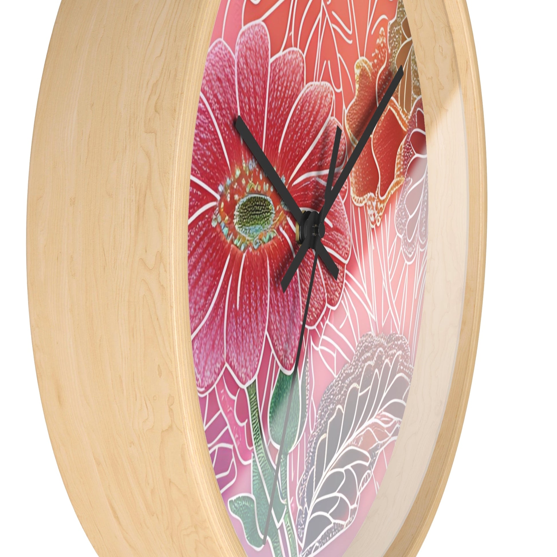 Vibrant Floral Wall Clock, Artsulli - Art is Long, Life is Short, Home Decor, , , , , , , 