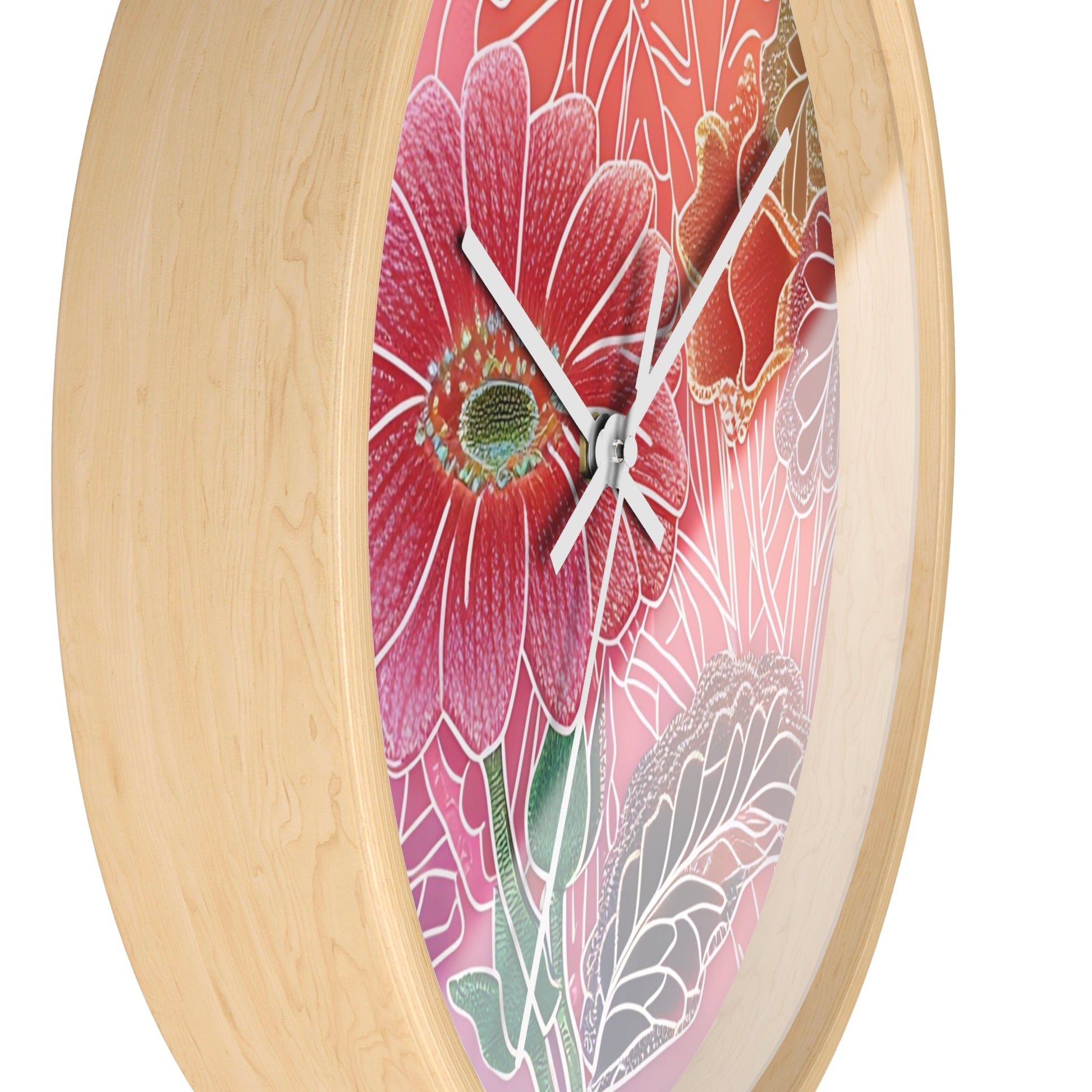 Vibrant Floral Wall Clock, Artsulli - Art is Long, Life is Short, Home Decor, , , , , , , 