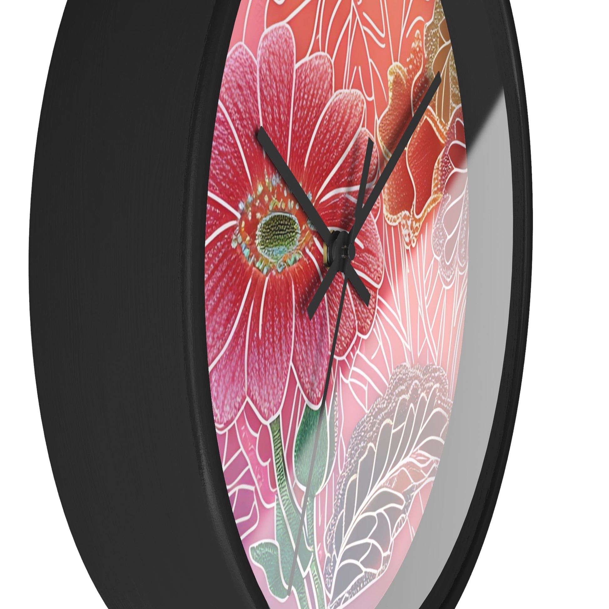Vibrant Floral Wall Clock, Artsulli - Art is Long, Life is Short, Home Decor, , , , , , , 