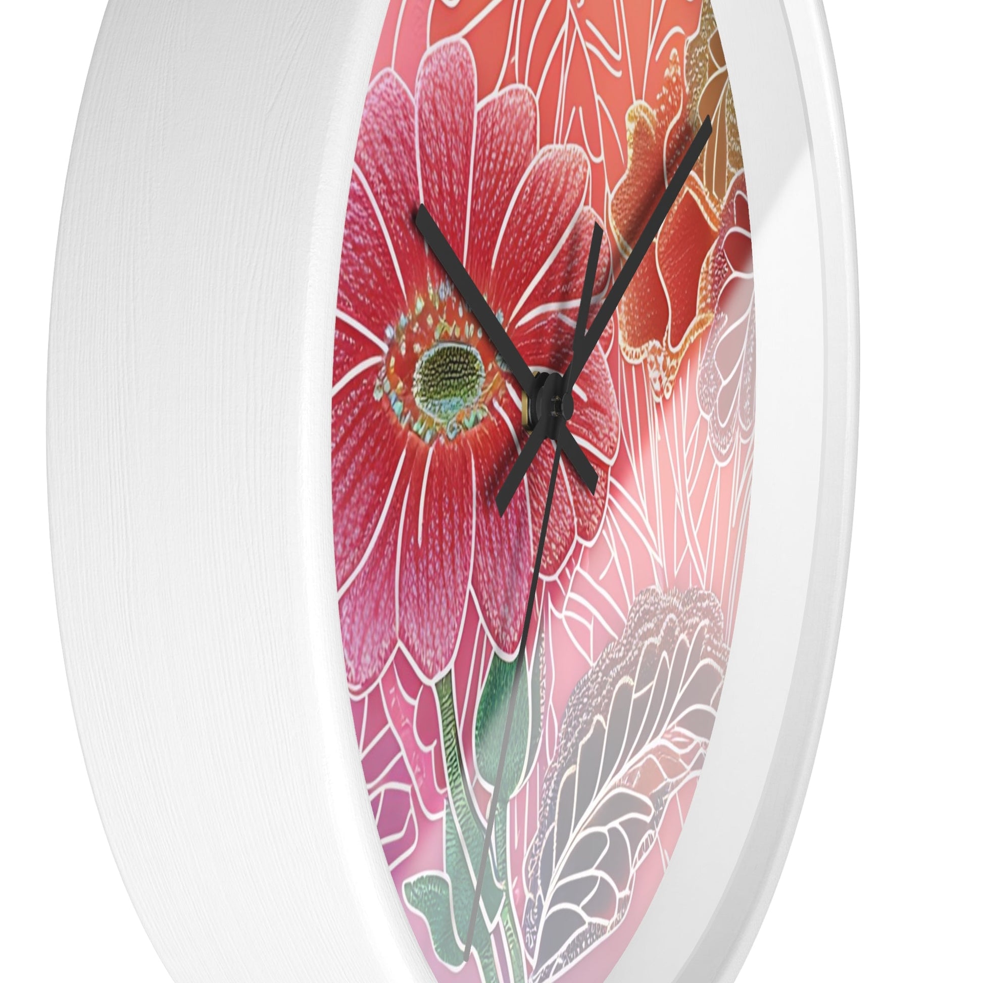 Vibrant Floral Wall Clock, Artsulli - Art is Long, Life is Short, Home Decor, , , , , , , 