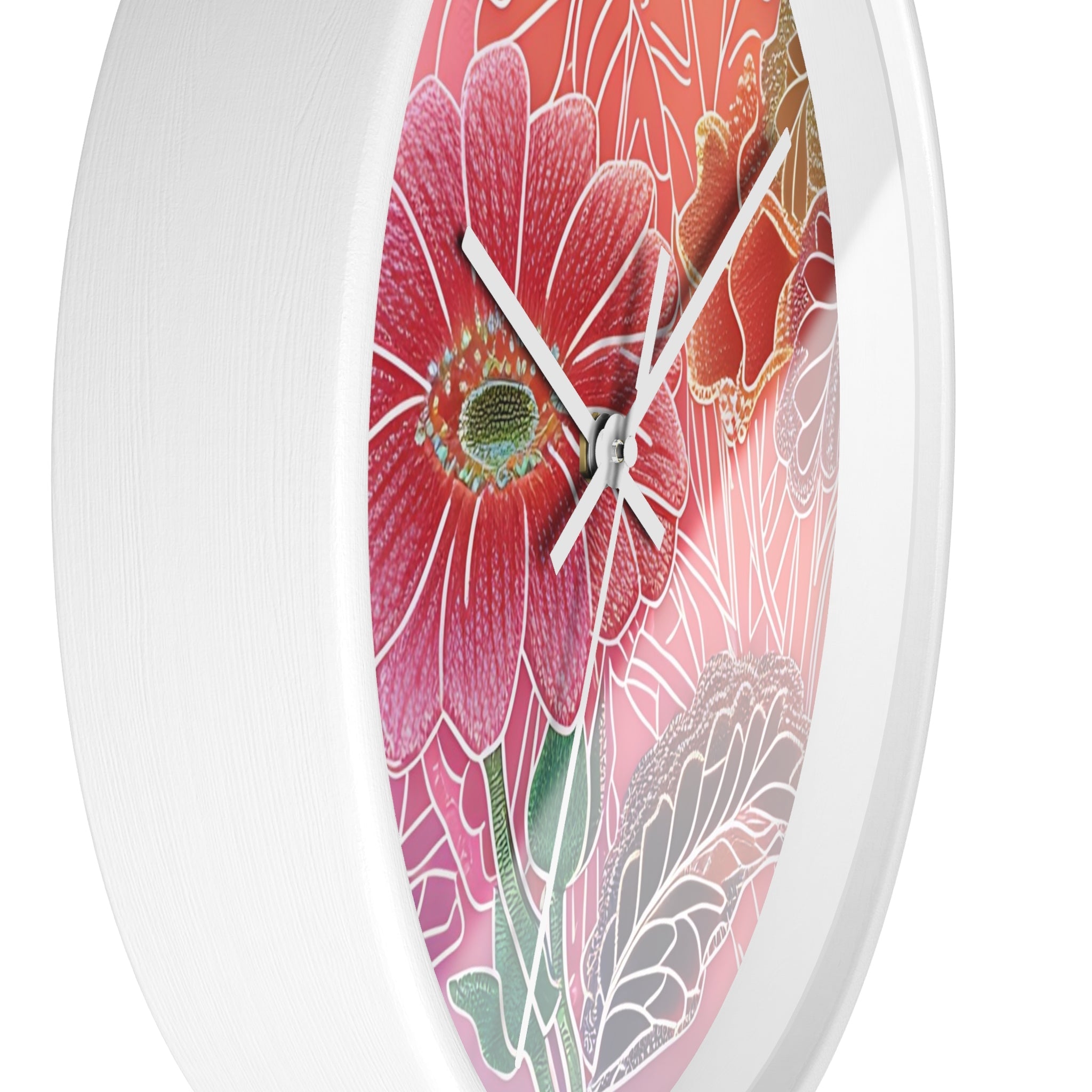 Vibrant Floral Wall Clock, Artsulli - Art is Long, Life is Short, Home Decor, , , , , , , 