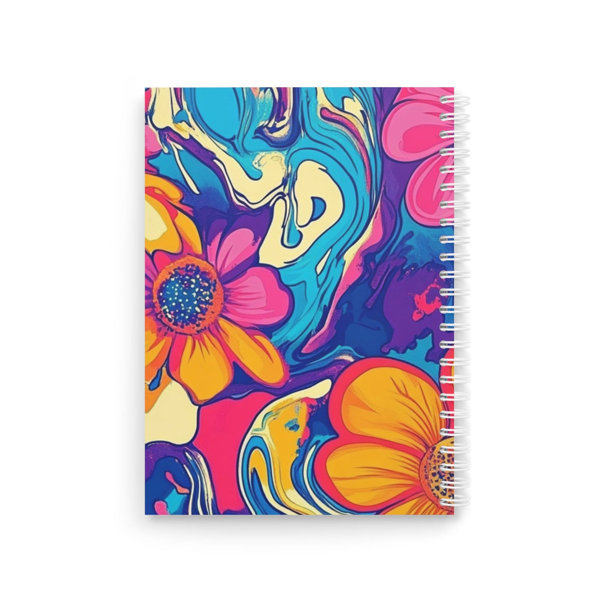 Vibrant Floral Wide-Ruled Spiral Notebook, Artsulli - Art is Long, Life is Short, Paper products, , , , , , , 