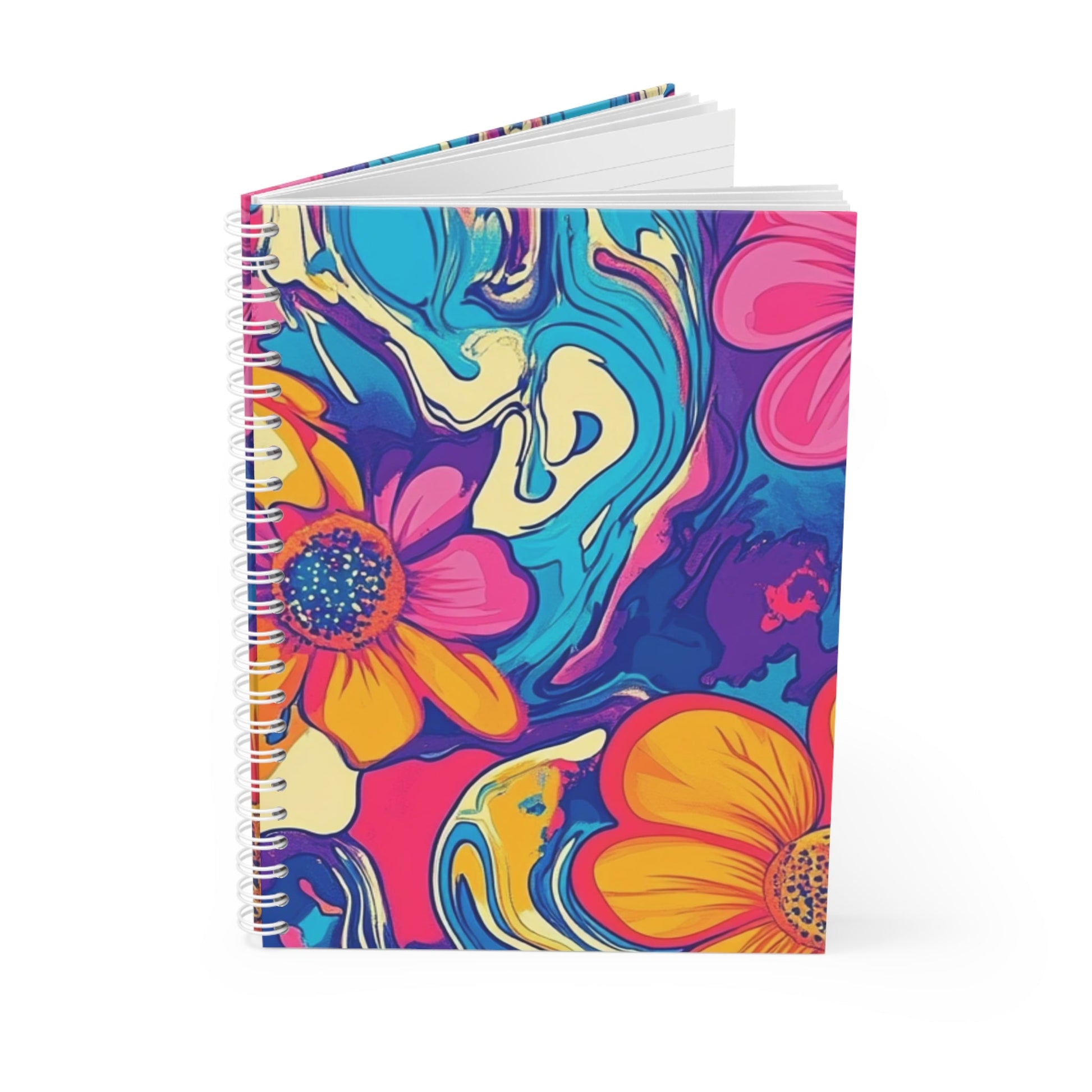 Vibrant Floral Wide-Ruled Spiral Notebook, Artsulli - Art is Long, Life is Short, Paper products, , , , , , , 