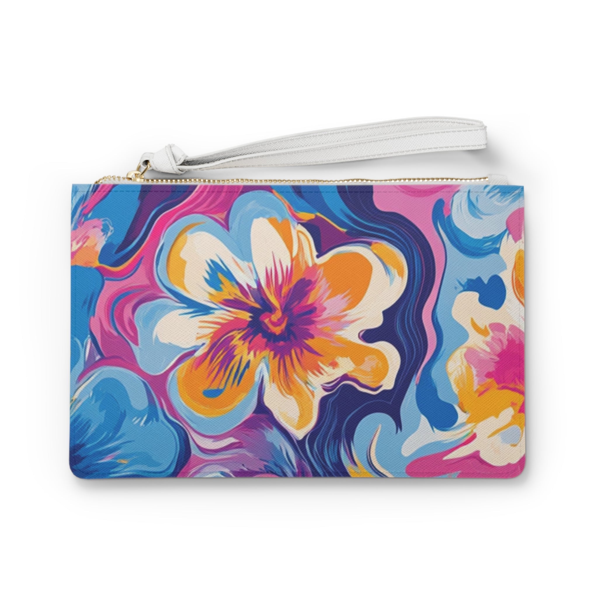 Printify Vibrant Floral Wristlet Clutch Bag 2025