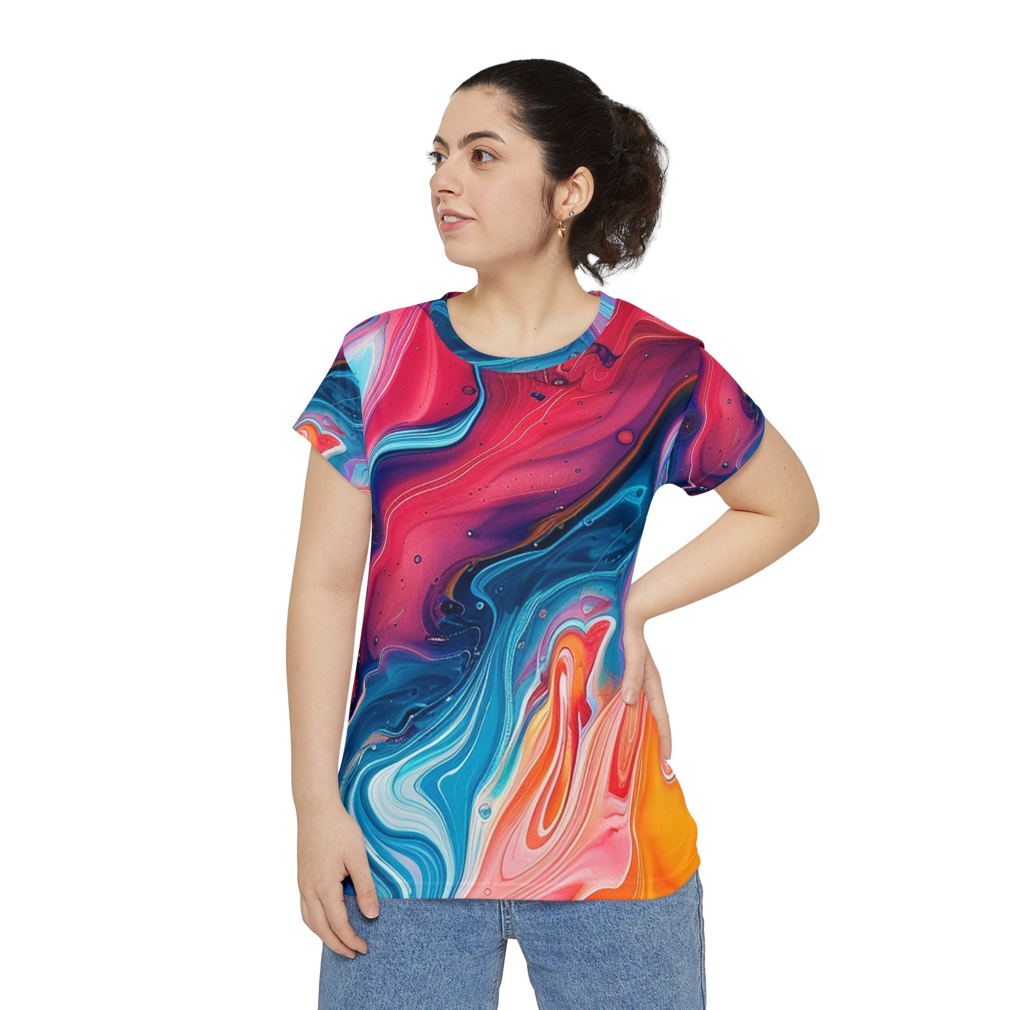 Vibrant Fluid Art T-Shirt, Artsulli - Art is Long, Life is Short, All Over Prints, , , , , , , 