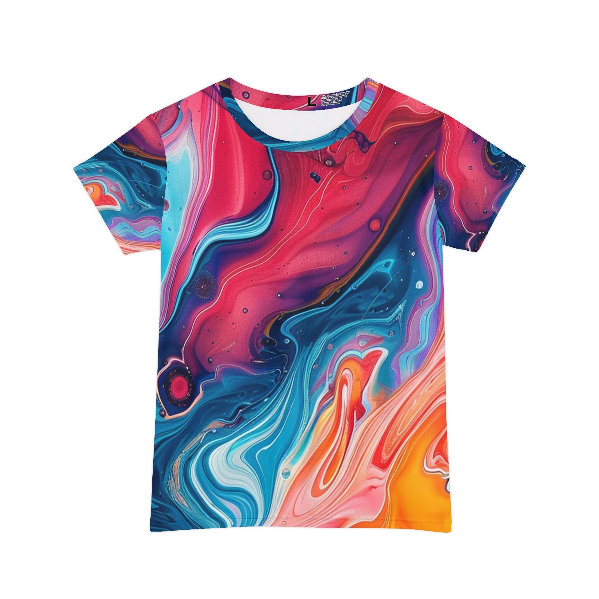 Printify Vibrant Fluid Art T-Shirt 2025