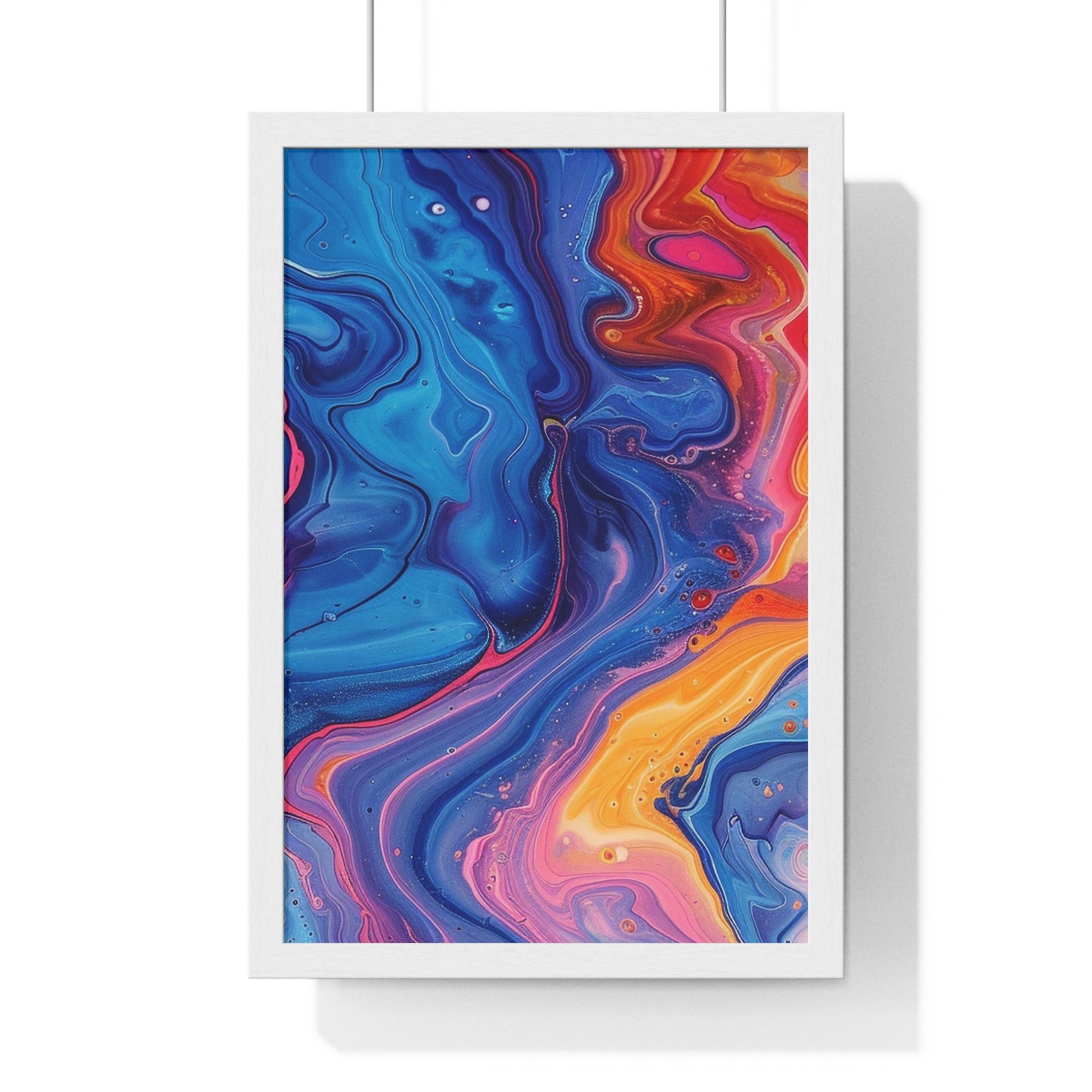 Printify Vibrant Fluid Swirls Framed Poster 2025