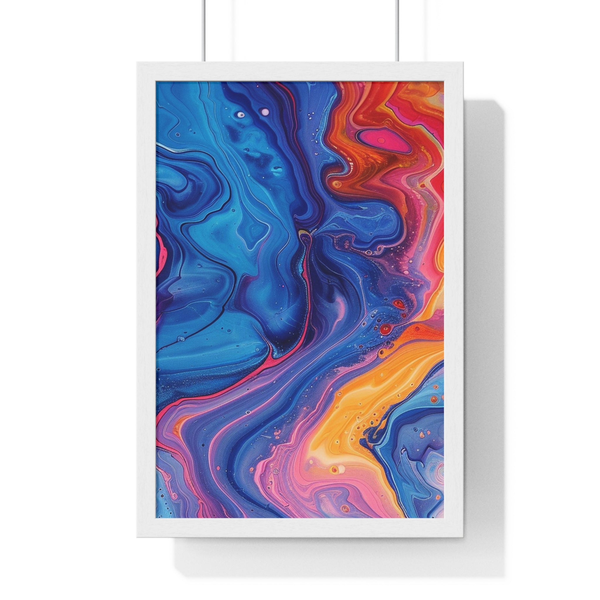 Printify Vibrant Fluid Swirls Framed Poster 2025