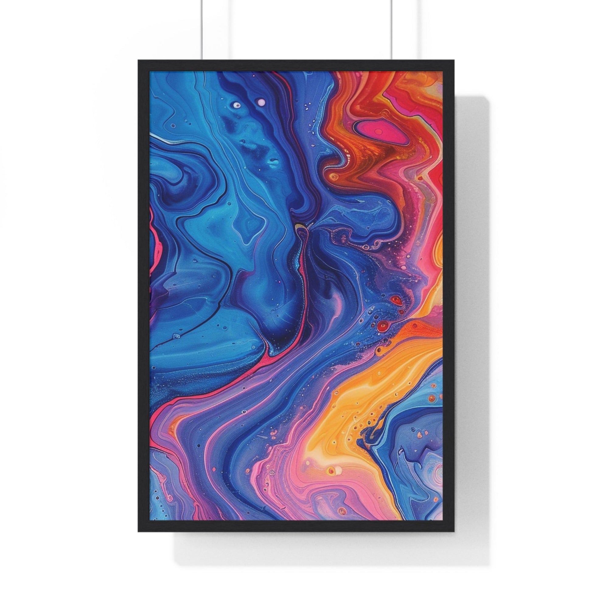 Printify Vibrant Fluid Swirls Framed Poster 2025