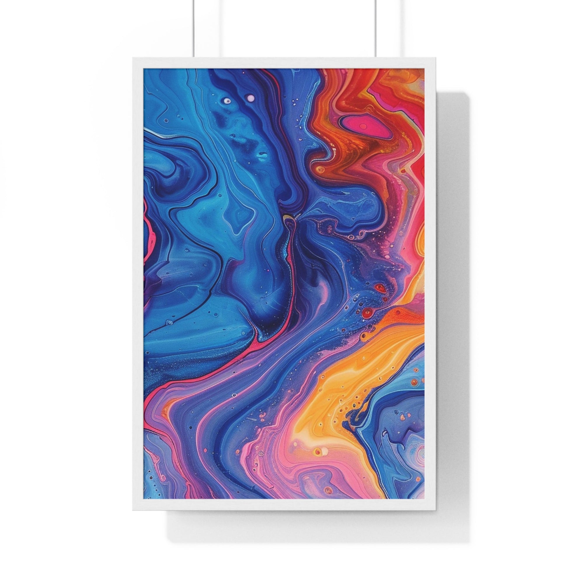Printify Vibrant Fluid Swirls Framed Poster 2025