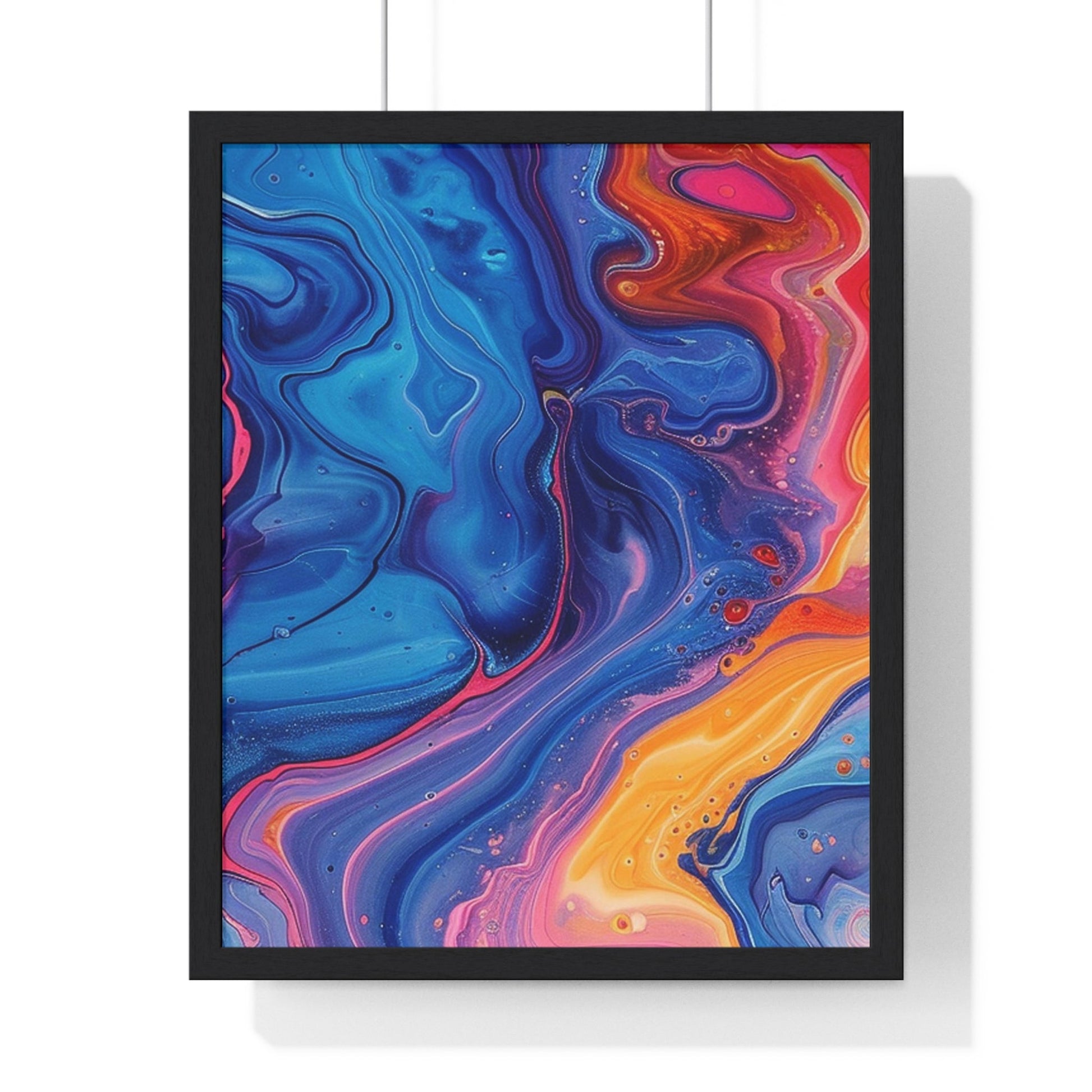 Printify Vibrant Fluid Swirls Framed Poster 2025
