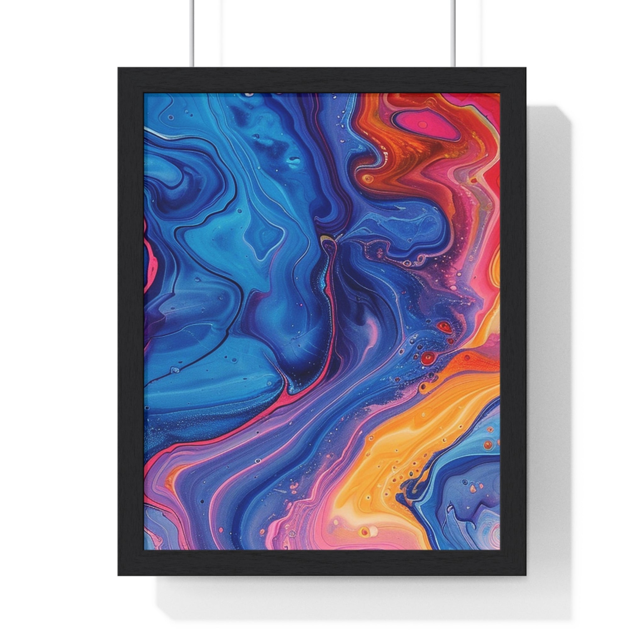 Printify Vibrant Fluid Swirls Framed Poster 2025