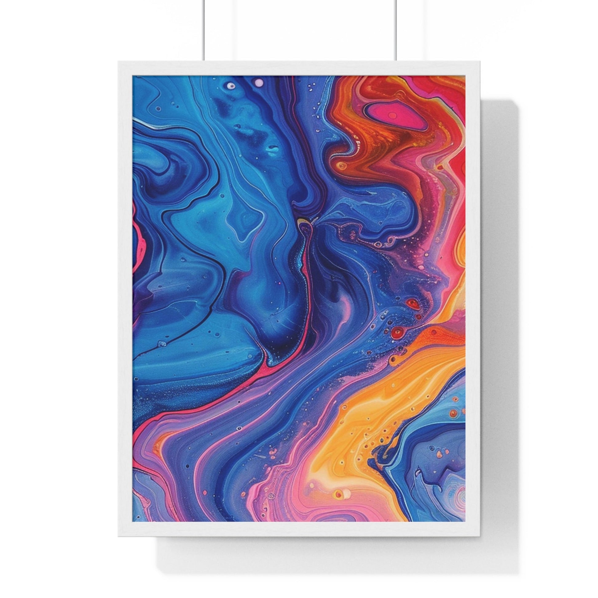 Printify Vibrant Fluid Swirls Framed Poster 2025