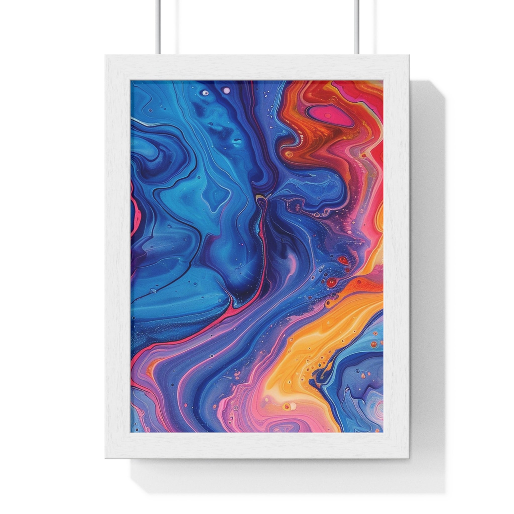Printify Vibrant Fluid Swirls Framed Poster 2025