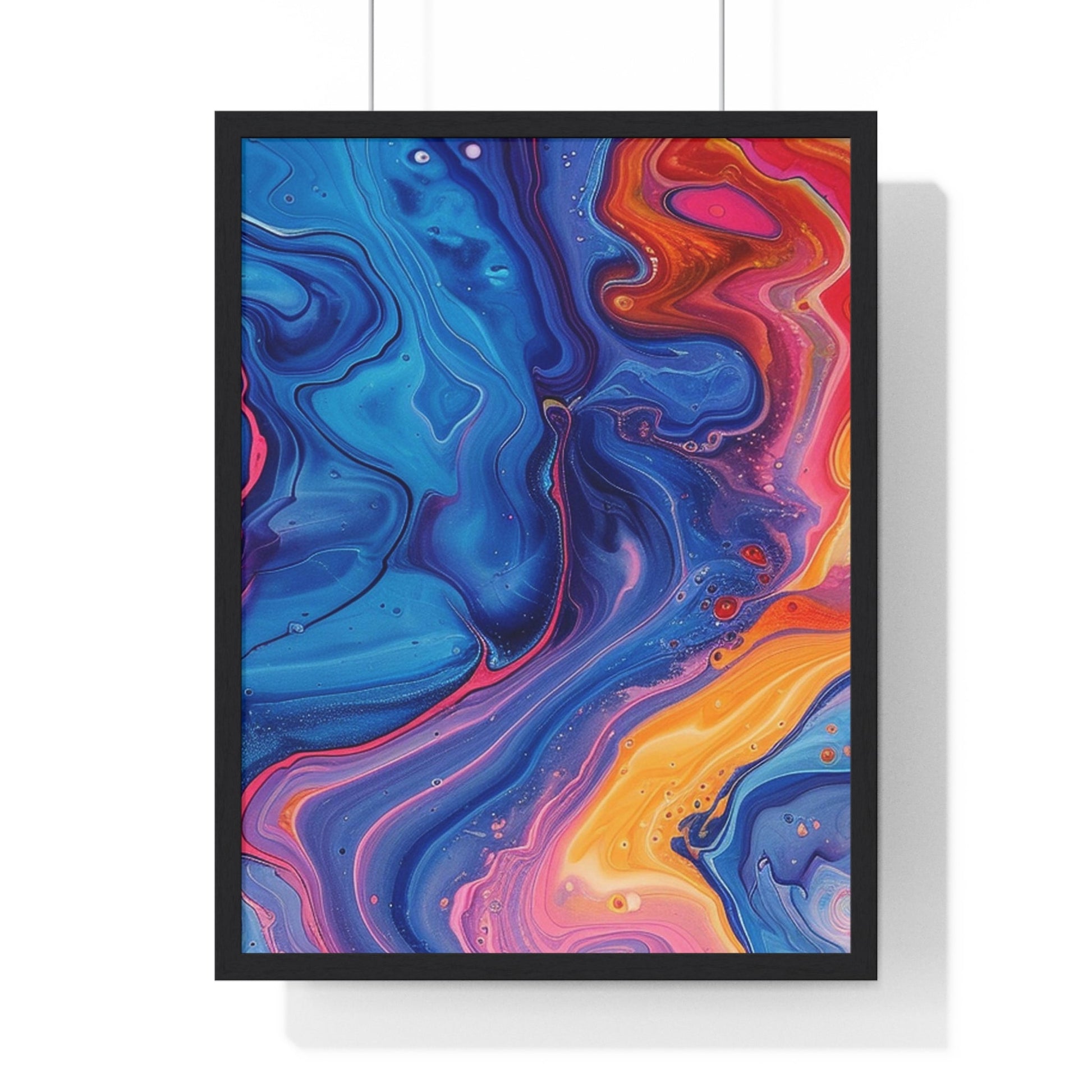 Printify Vibrant Fluid Swirls Framed Poster 2025