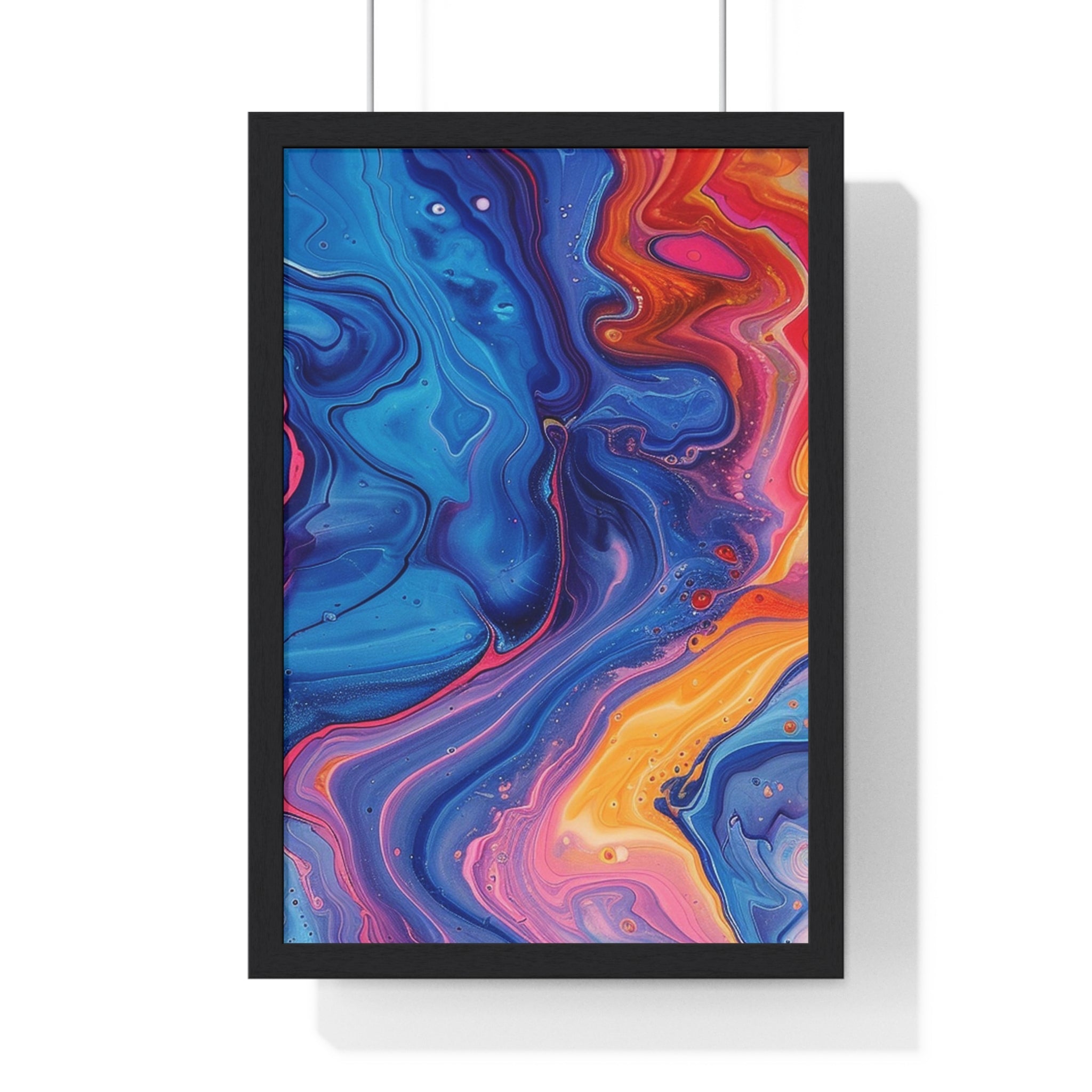 Printify Vibrant Fluid Swirls Framed Poster 2025