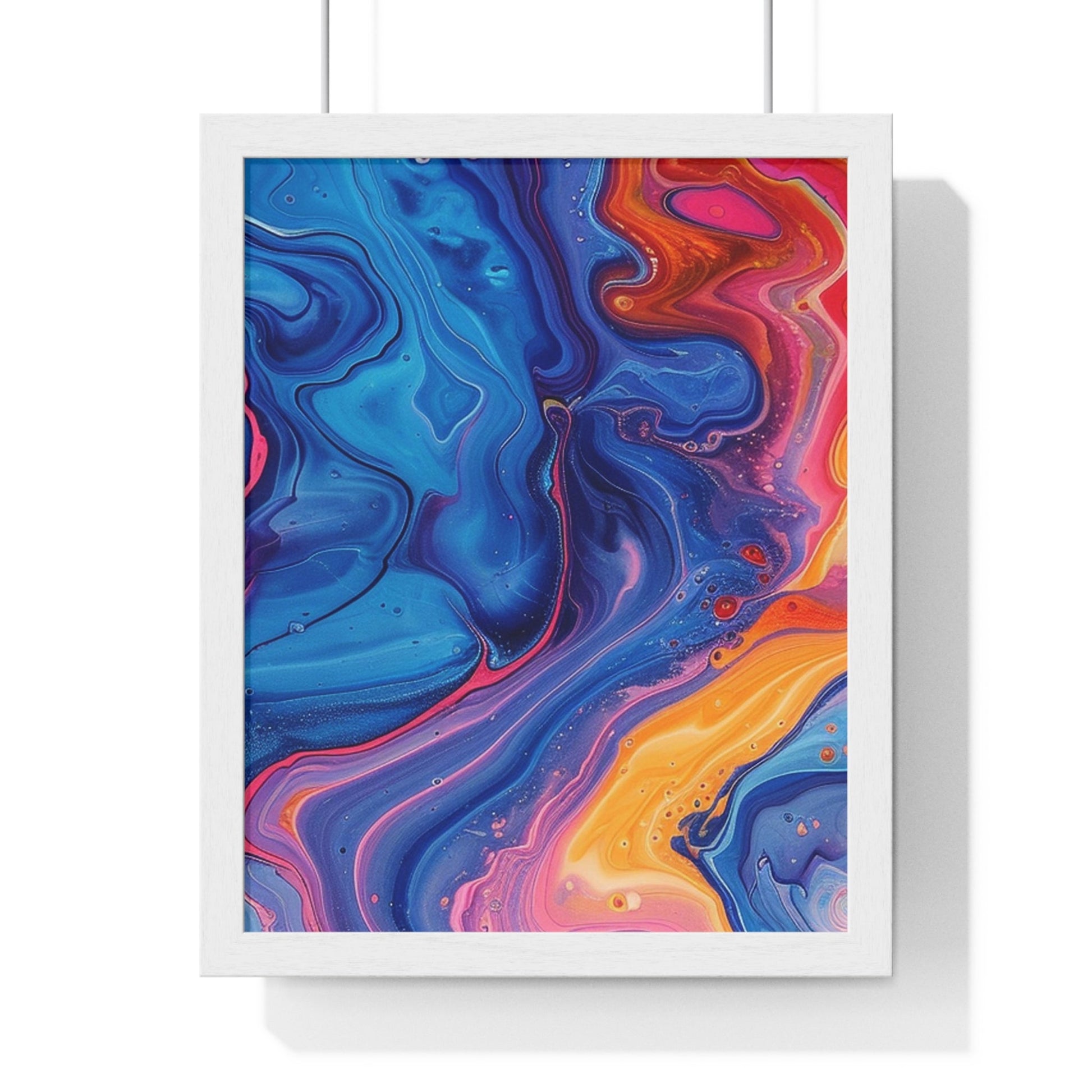 Printify Vibrant Fluid Swirls Framed Poster 2025