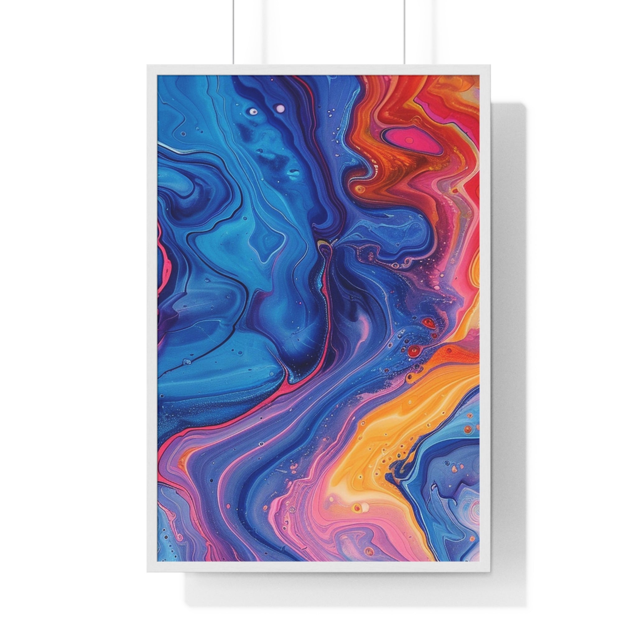 Printify Vibrant Fluid Swirls Framed Poster 2025