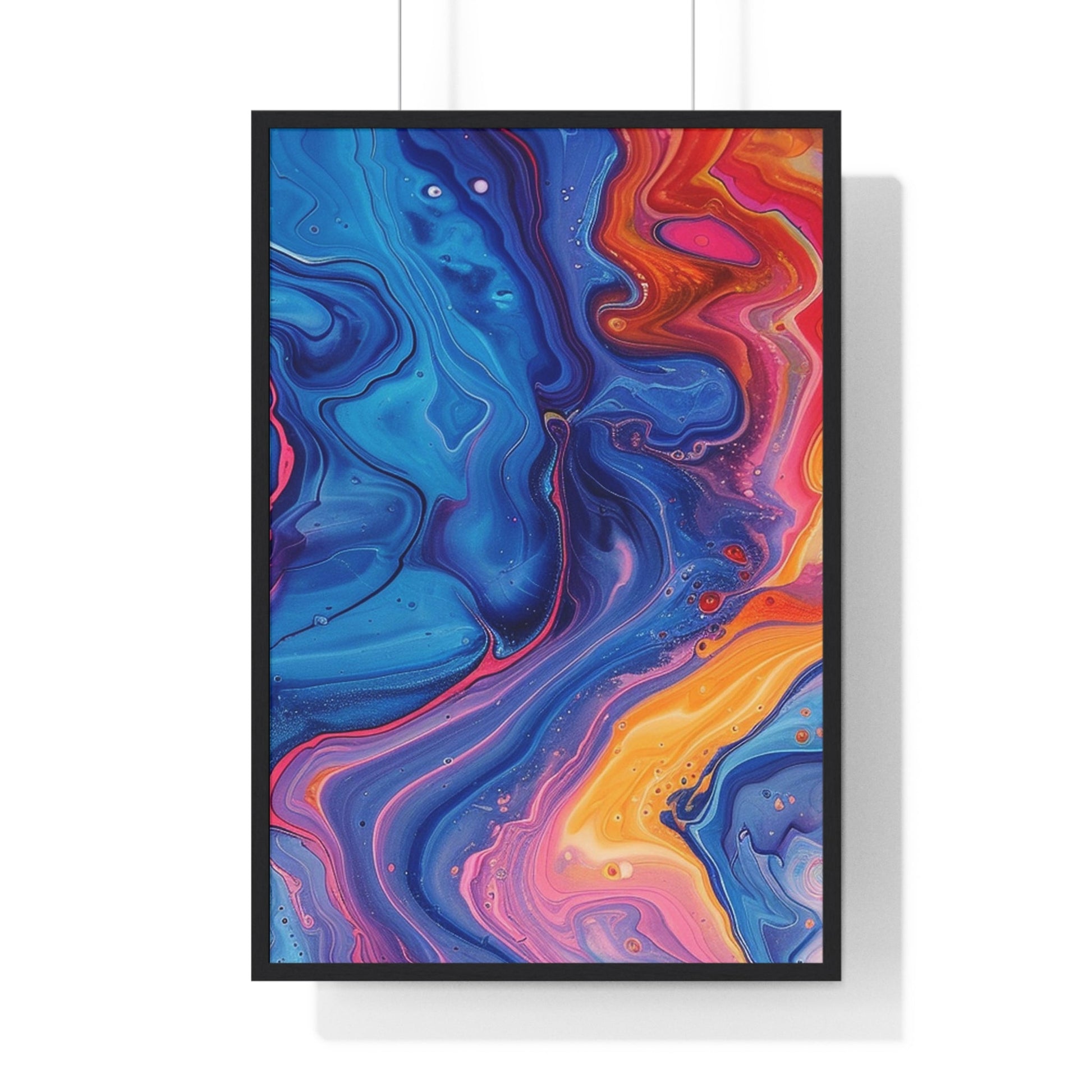 Printify Vibrant Fluid Swirls Framed Poster 2025